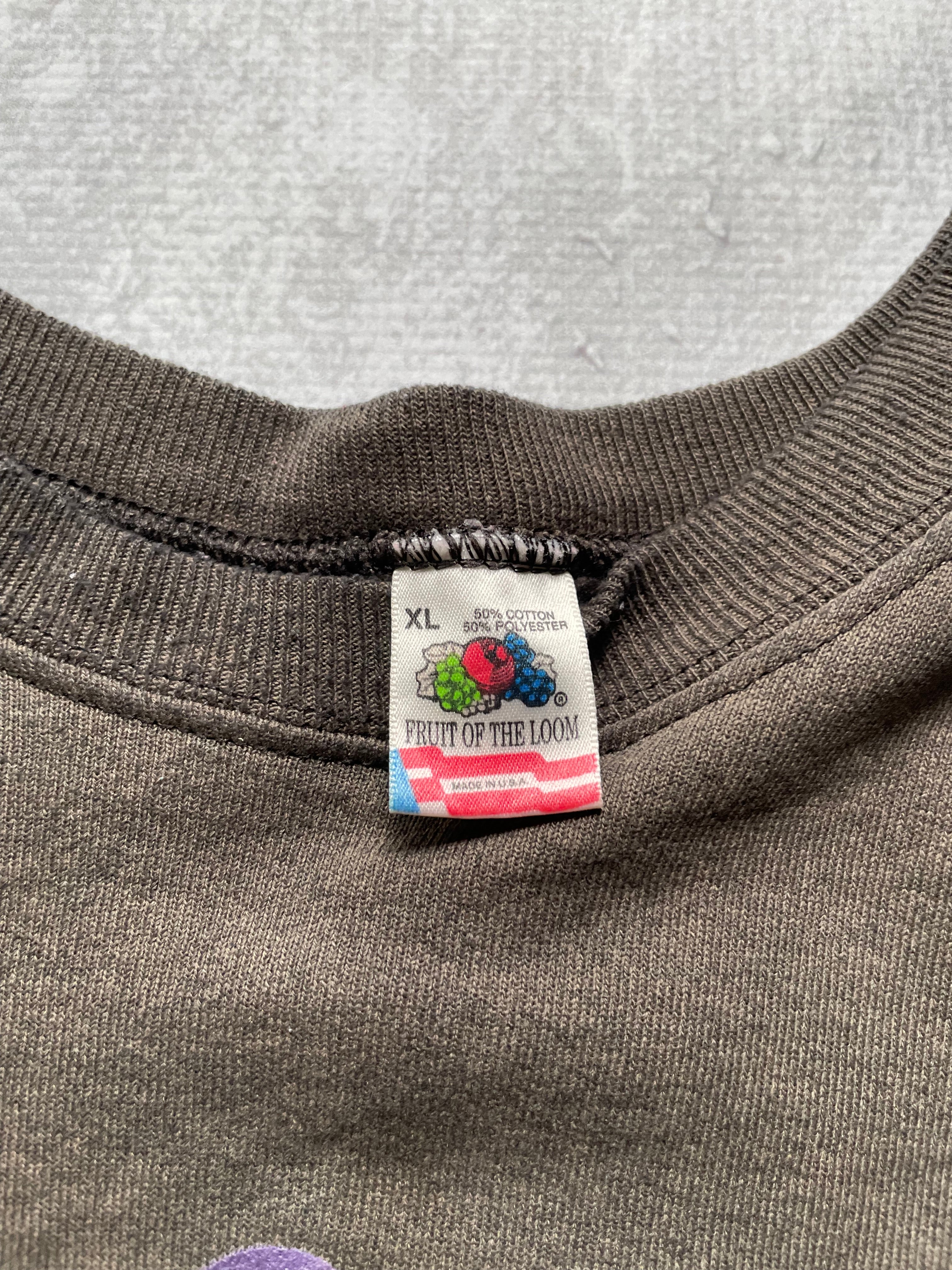 Vintage 90s BUM Equipment Logo Faded Black Sweatshirt - XL