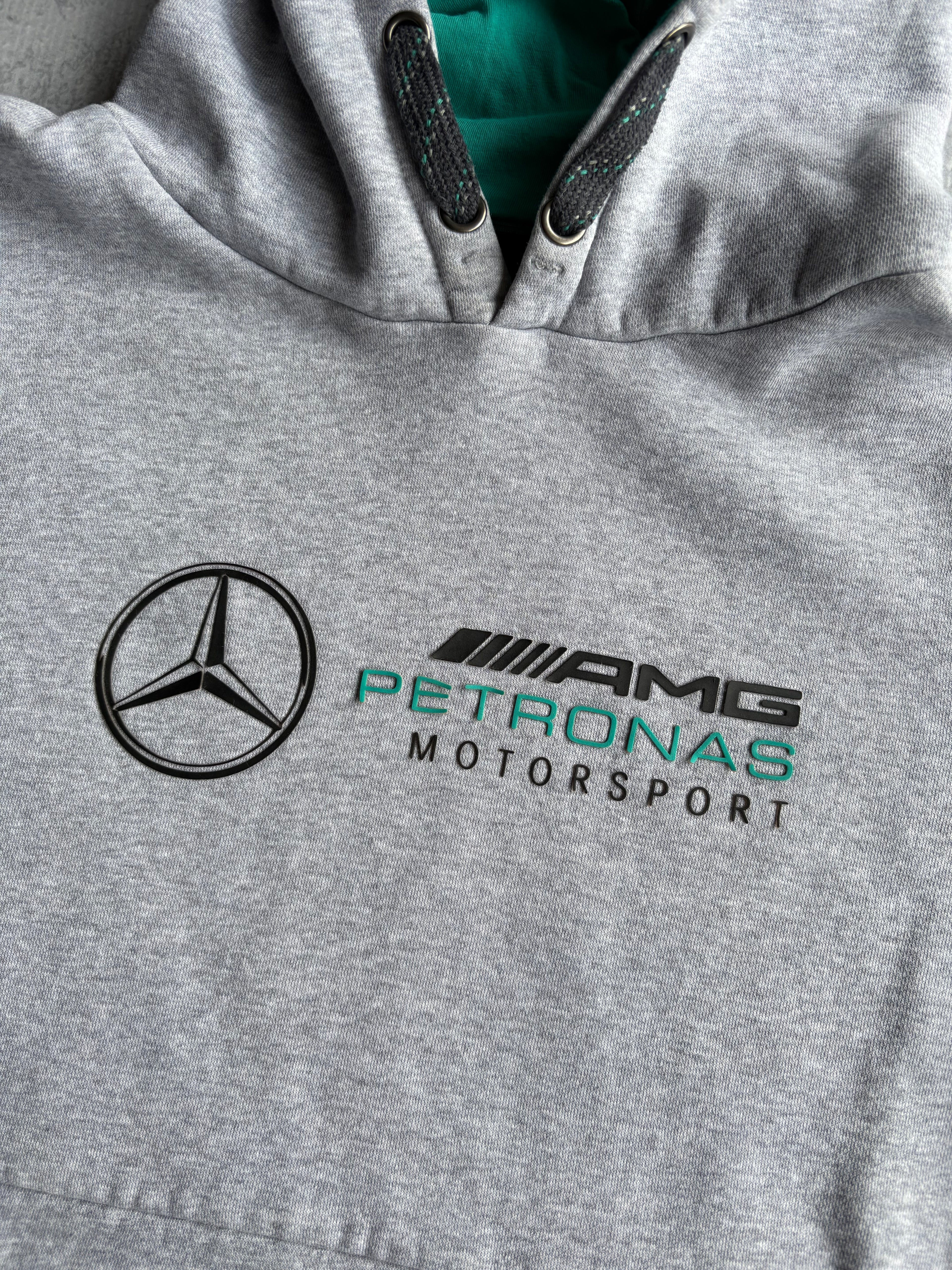 Mercedes AMG Petronas Motorsport Spellout Grey Hoodie - L