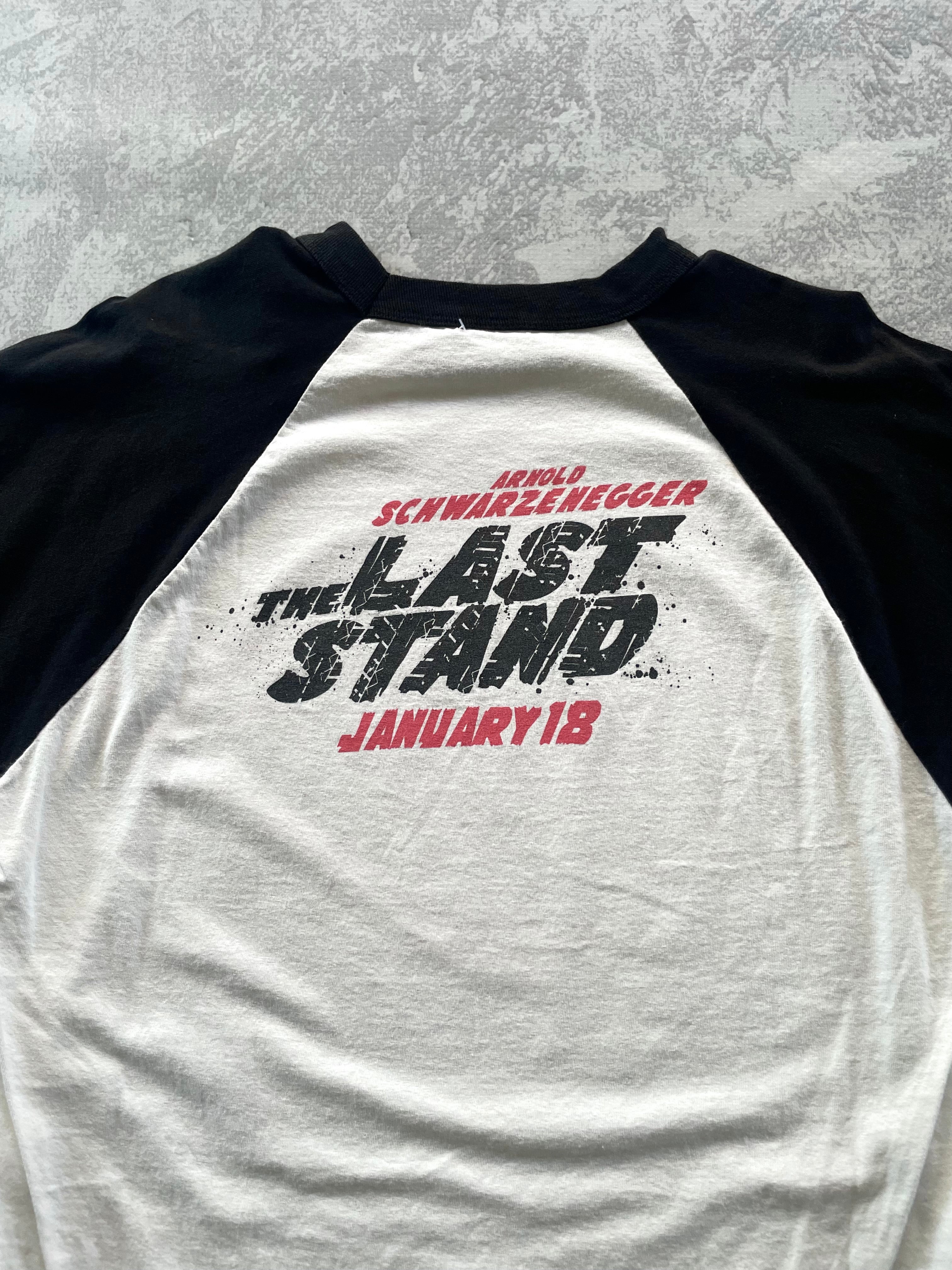 2013 The Last Stand 5 Arnold Schwarzenegger Movie Promo Quarter Sleeve Tee Shirt - L