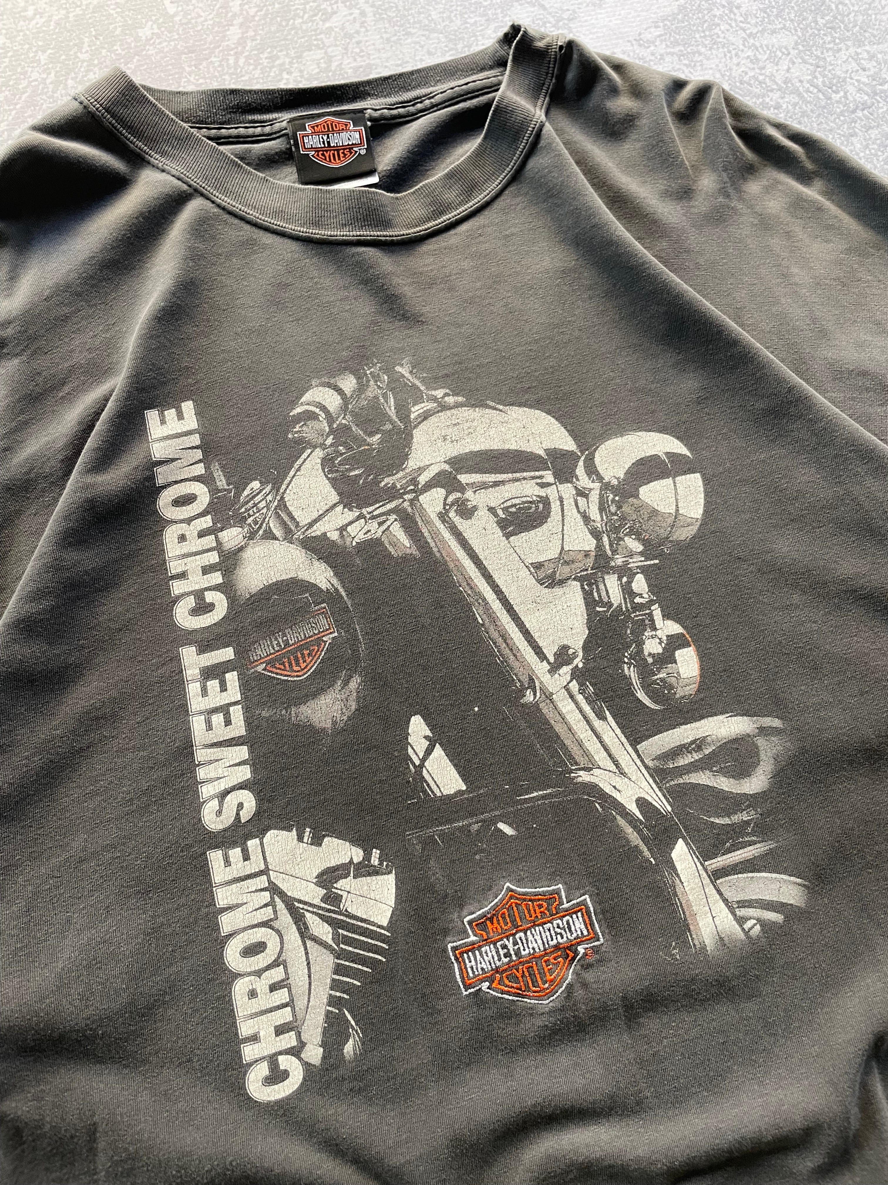 Vintage 90s Harley Davidson Chrome Sweet Chrome Long Sleeve Tee Shirt - 2XL