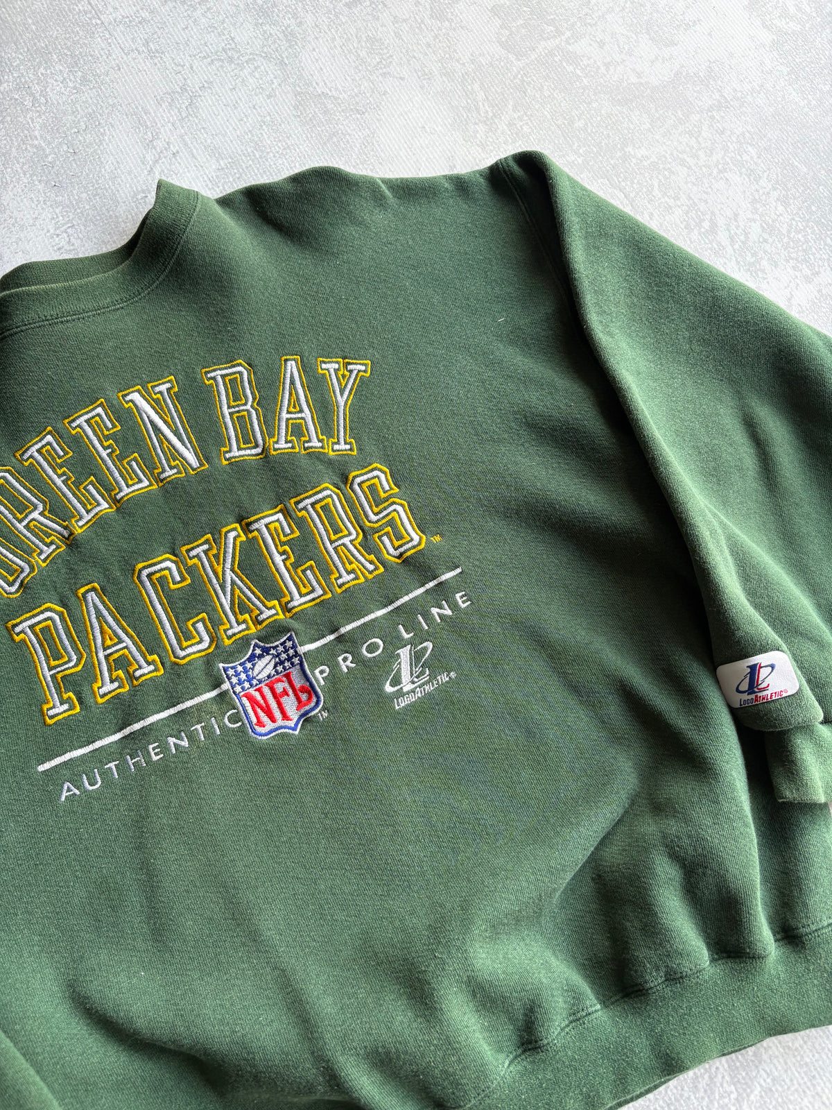 Vintage 90s Logo Athletic Green Bay Packers Green Green Crewneck - L