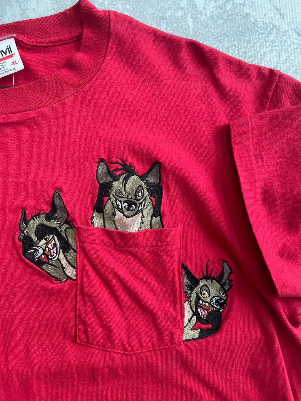 Vintage 90s Disney Lion King Red Pocket Tee Shirt - XL