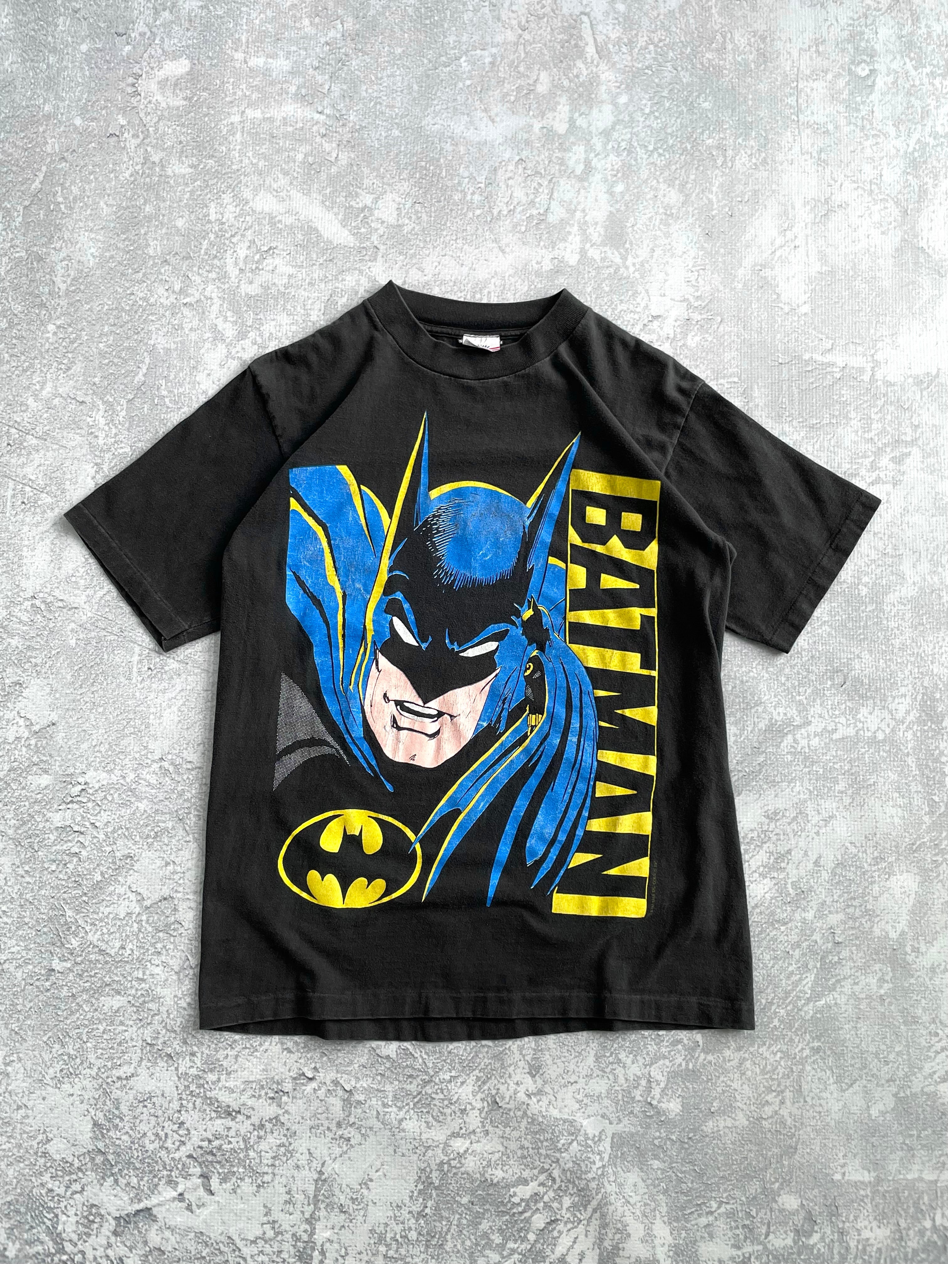 Vintage 1988 Batman Big Print Faded Tee Shirt - L