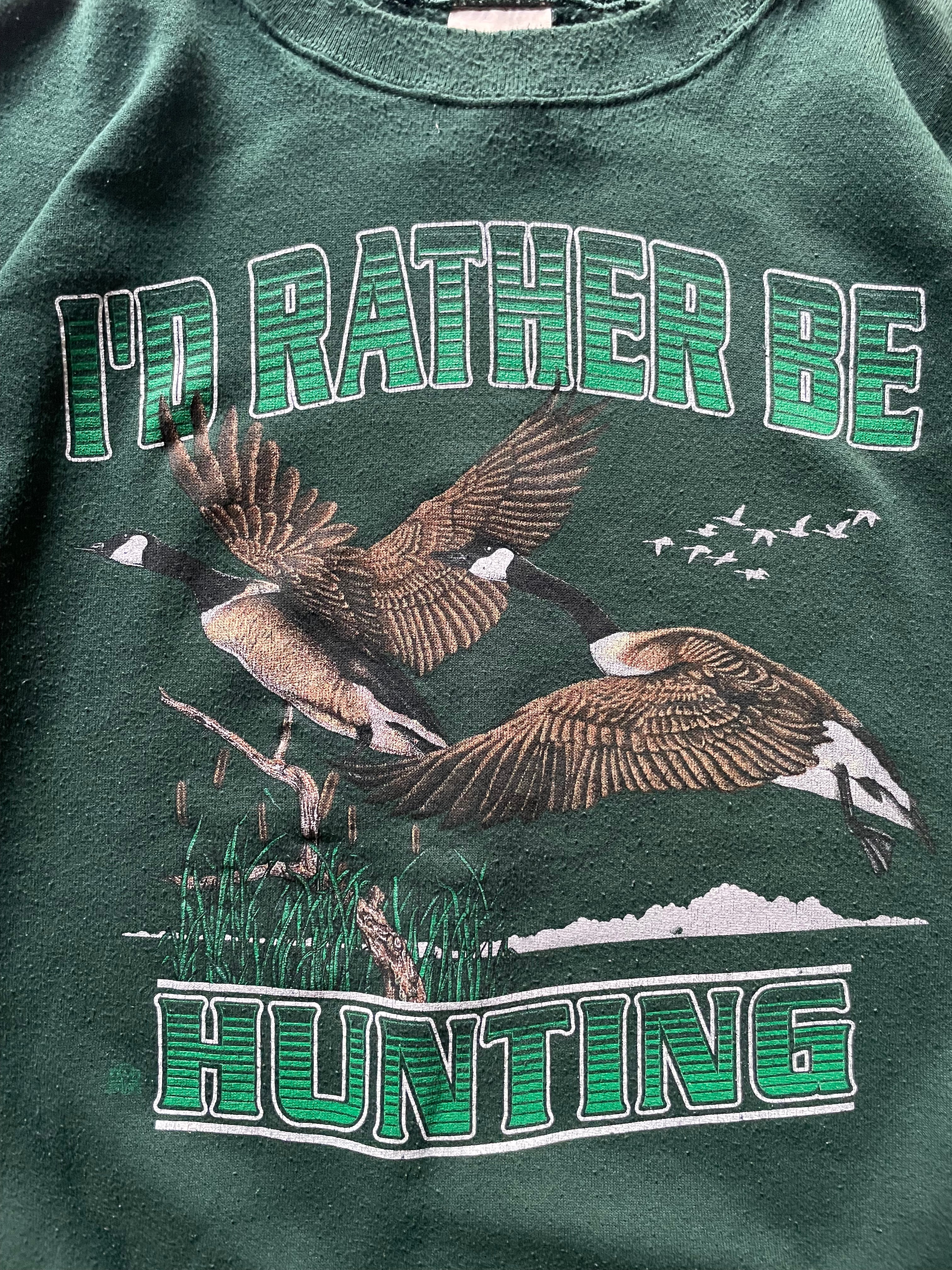 Vintage 90s I’d Rather be Hunting Green Sweater - 2XL