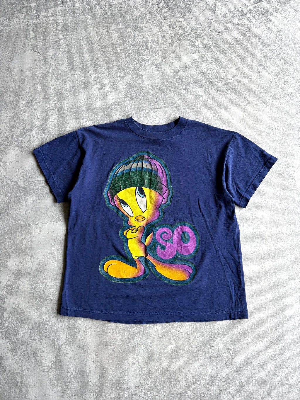 Vintage 90s Looney Tunes Tweety So Sassy Navy Tee Shirt - L