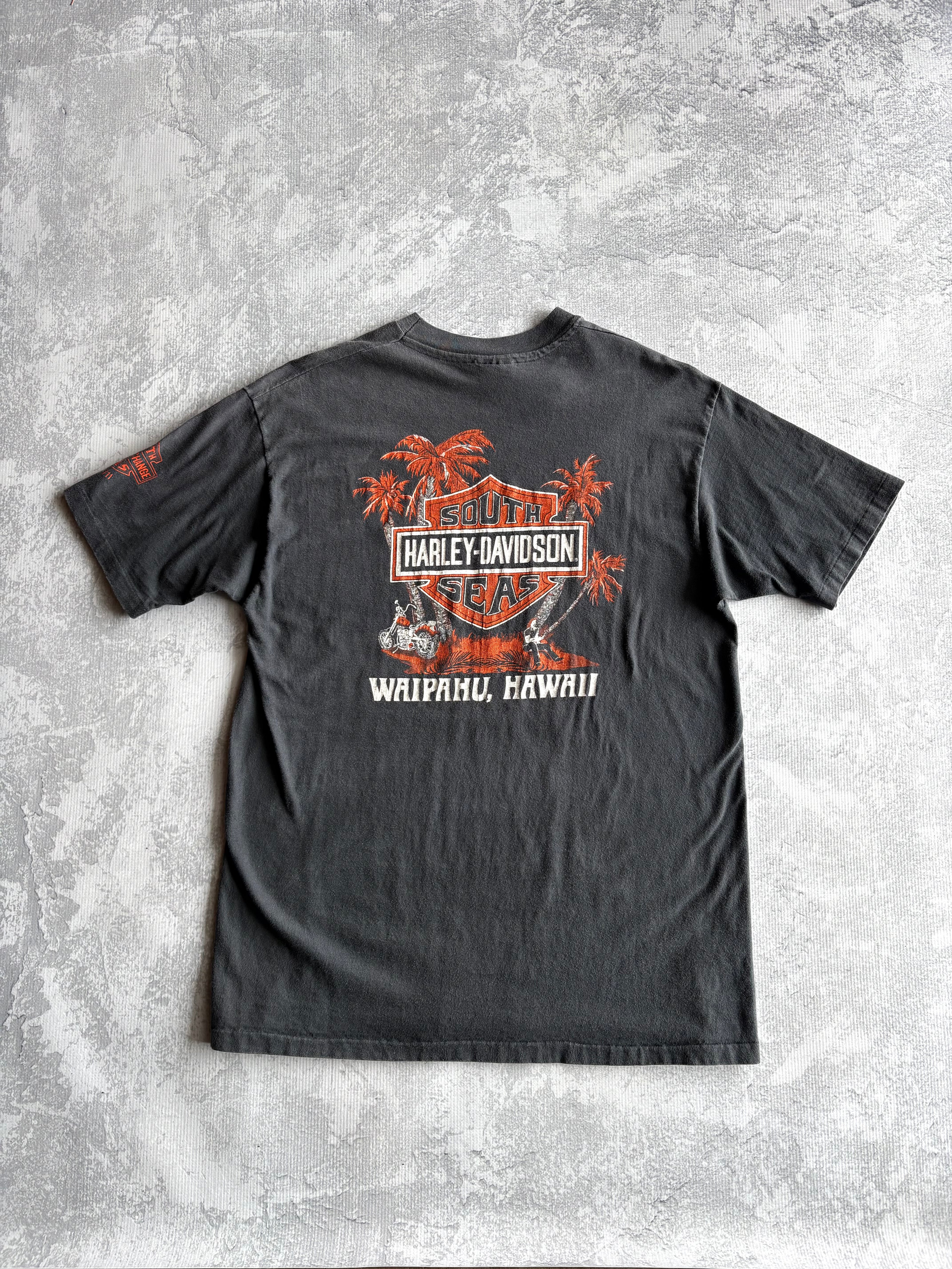 Vintage 90s Harley Davidson Two Types For of Bikers Black Tee Shirt - XL