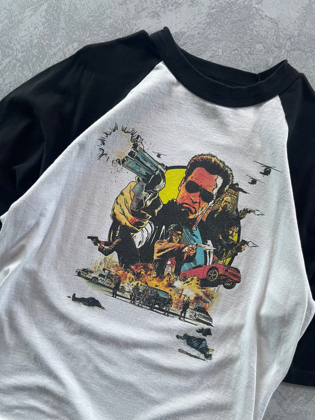 2013 The Last Stand 5 Arnold Schwarzenegger Movie Promo Quarter Sleeve Tee Shirt - L