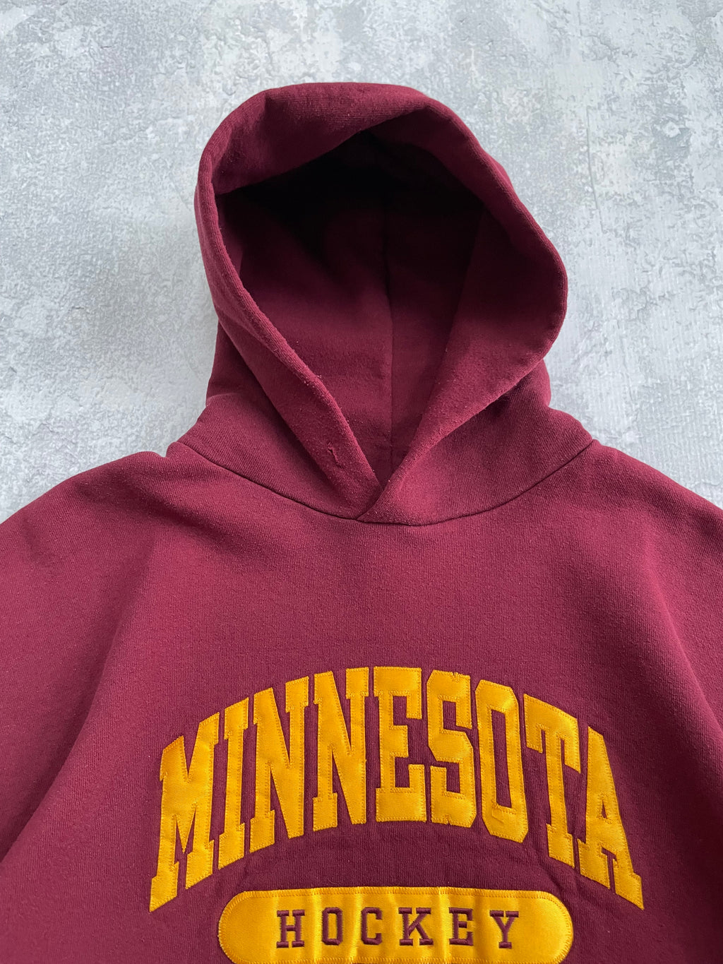 Vintage 90s Russell Athletic University of Minnesota Hockey Burgundy Hoodie - XL