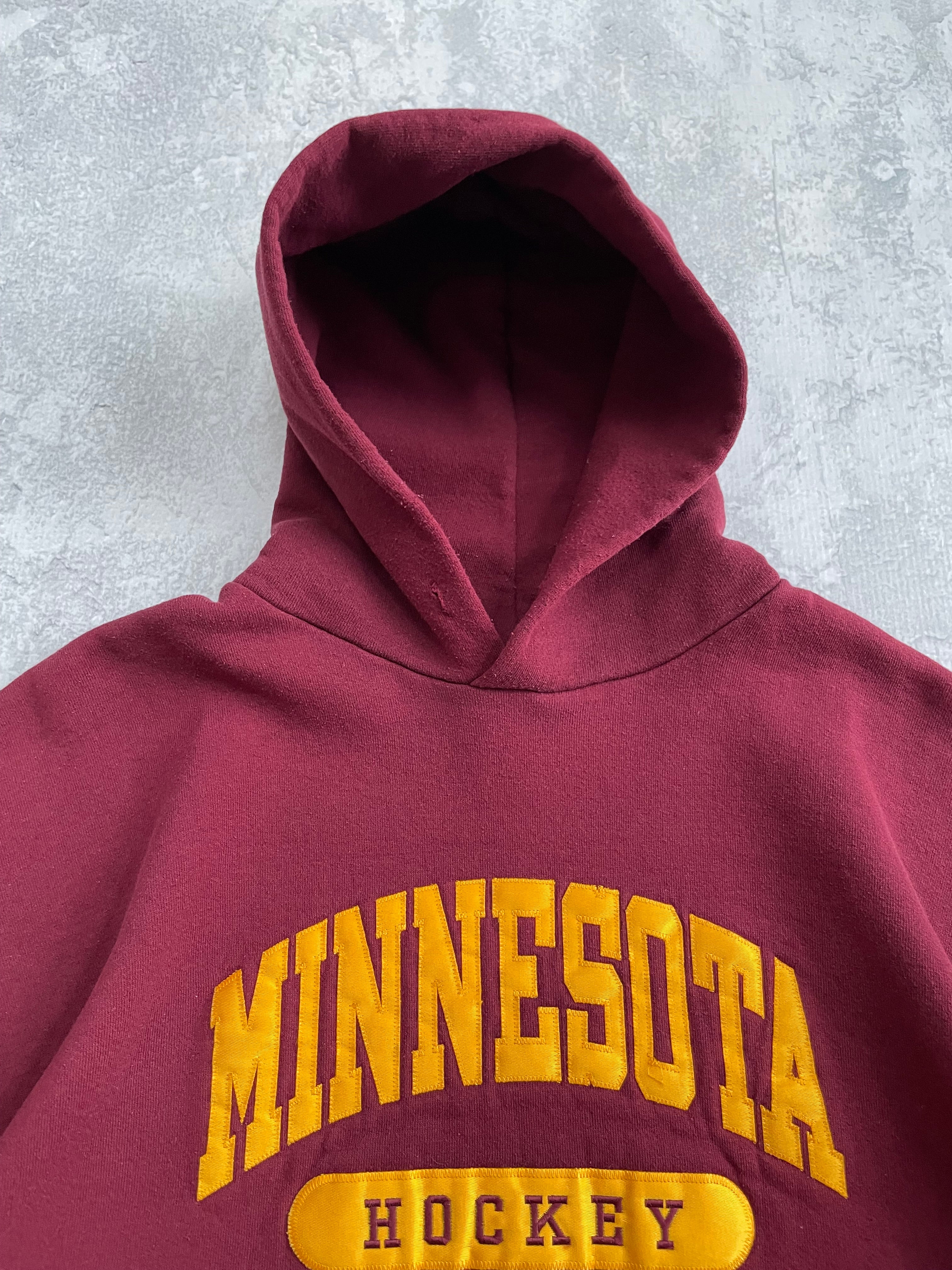 Vintage 90s Russell Athletic University of Minnesota Hockey Burgundy Hoodie - XL