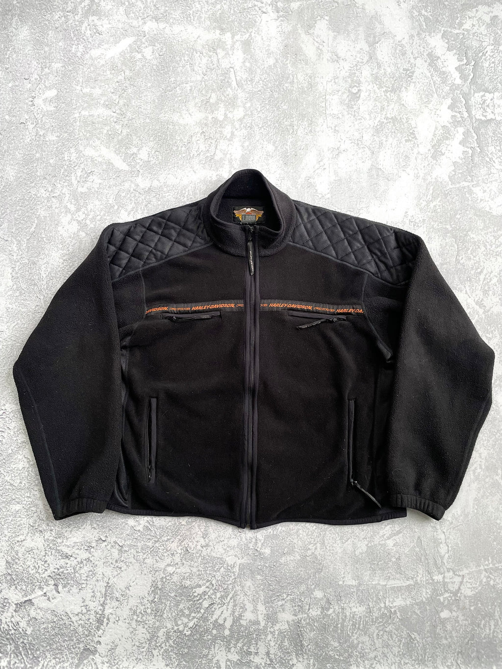 Vintage 2000s Harley Davidson FXRG Fleece Motorcycle Fleece Zip Up - L