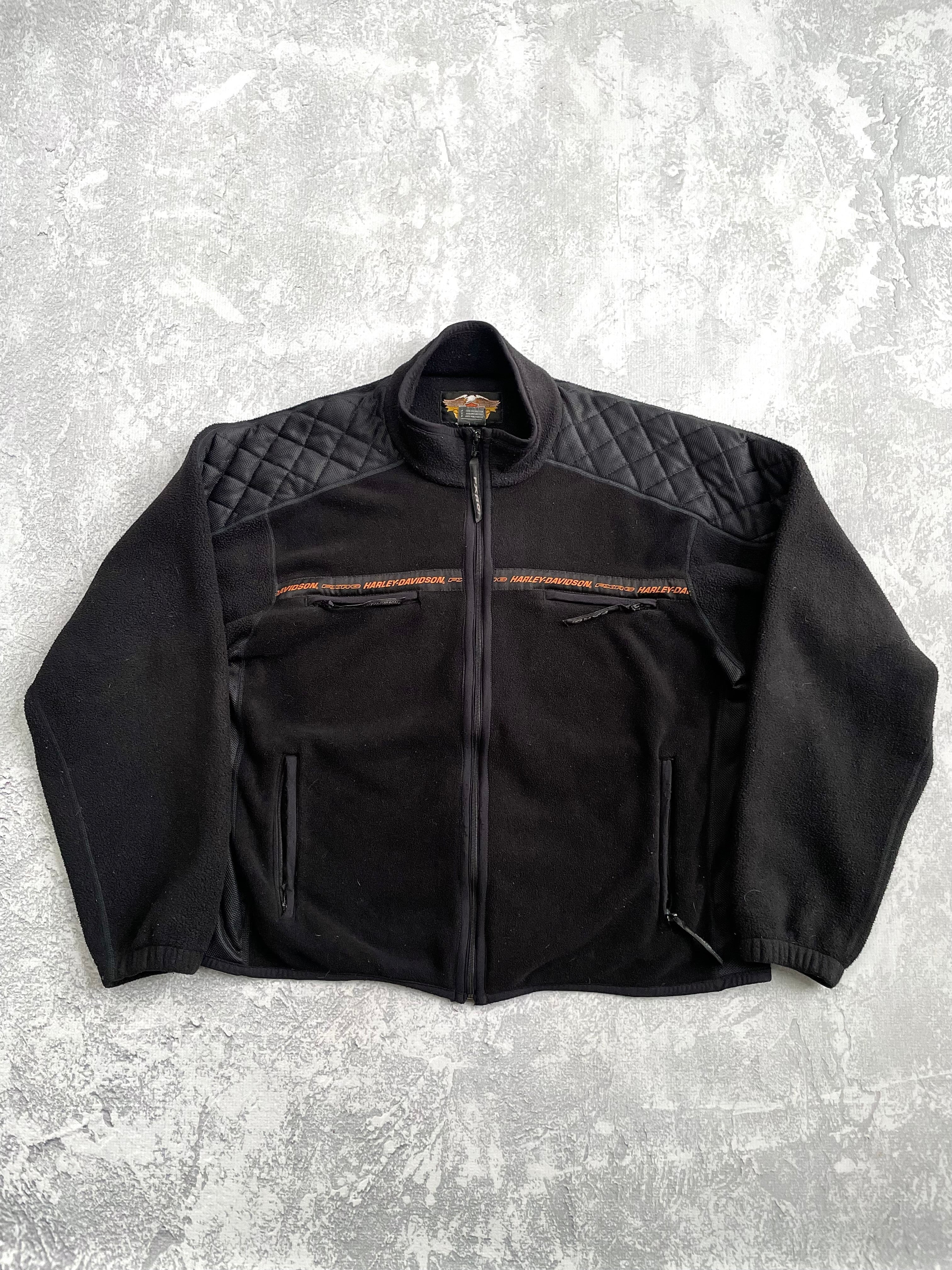 Vintage 2000s Harley Davidson FXRG Fleece Motorcycle Fleece Zip Up - L