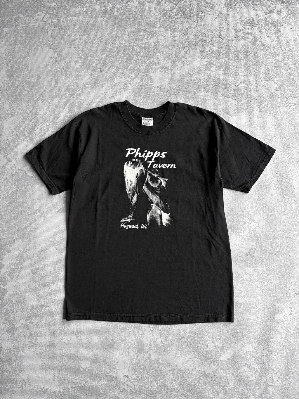 Vintage Topless Girl Phepps Tavern Black Tee Shirt - L