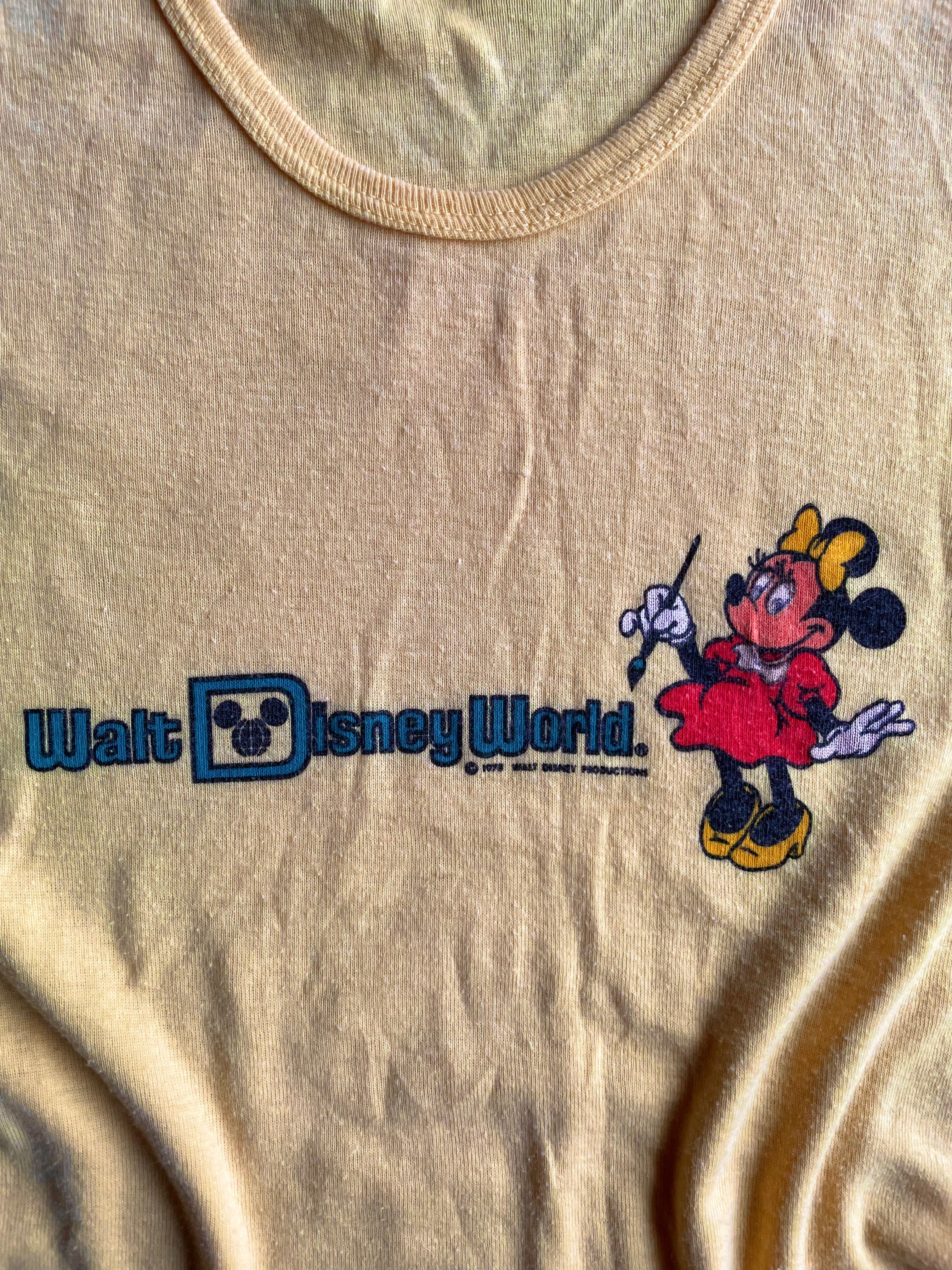 Vintage 1978 Minnie Mouse Disney Yellow Top - L