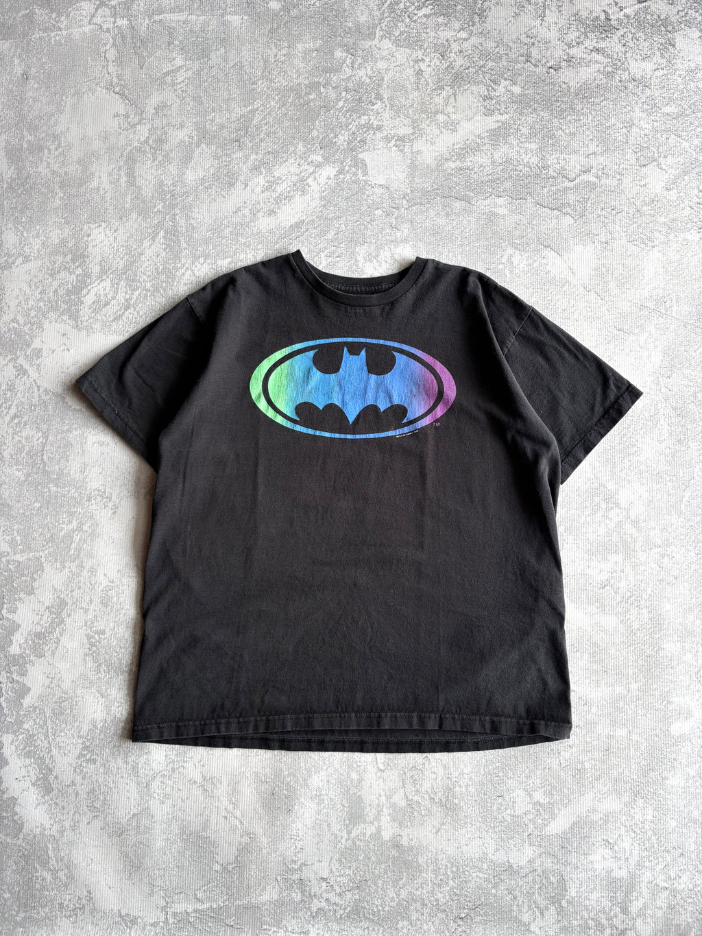 Y2K 2008 Batman Logo Giant Black Tee Shirt - XL