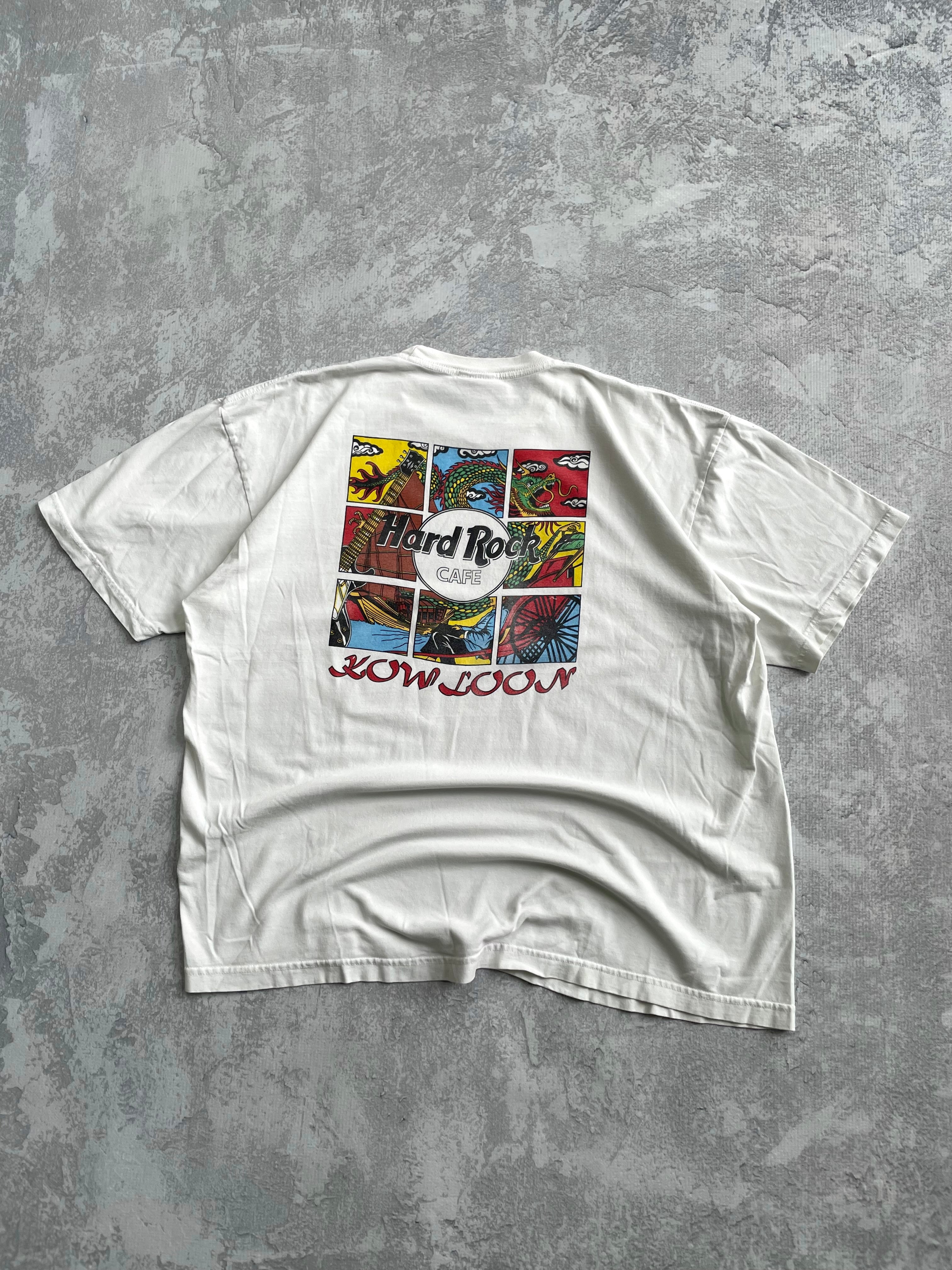 Vintage 90s Hard rock Dragon White Tee Shirt - XL