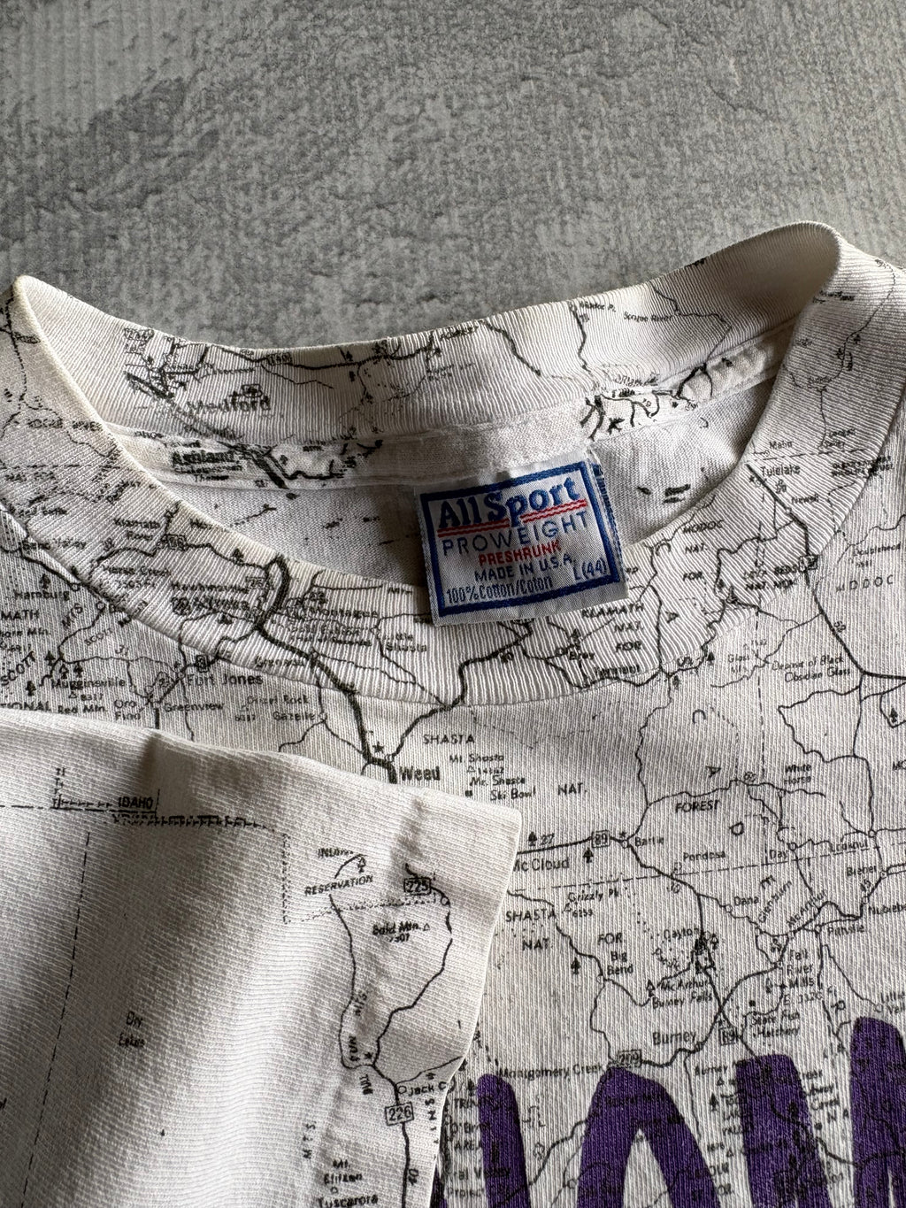 Vintage 90s Sonoma California Map AOP Tee Shirt - L