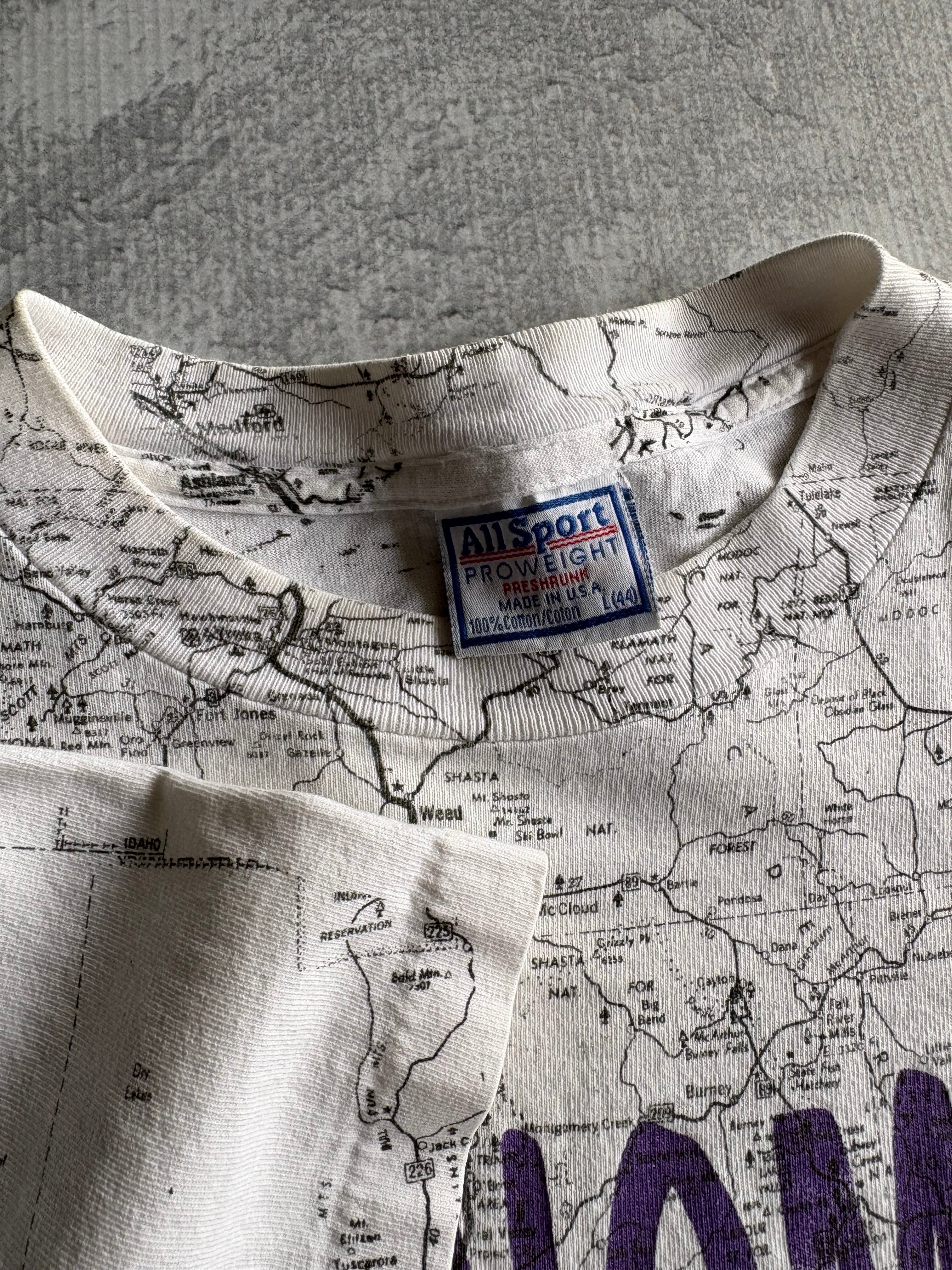 Vintage 90s Sonoma California Map AOP Tee Shirt - L