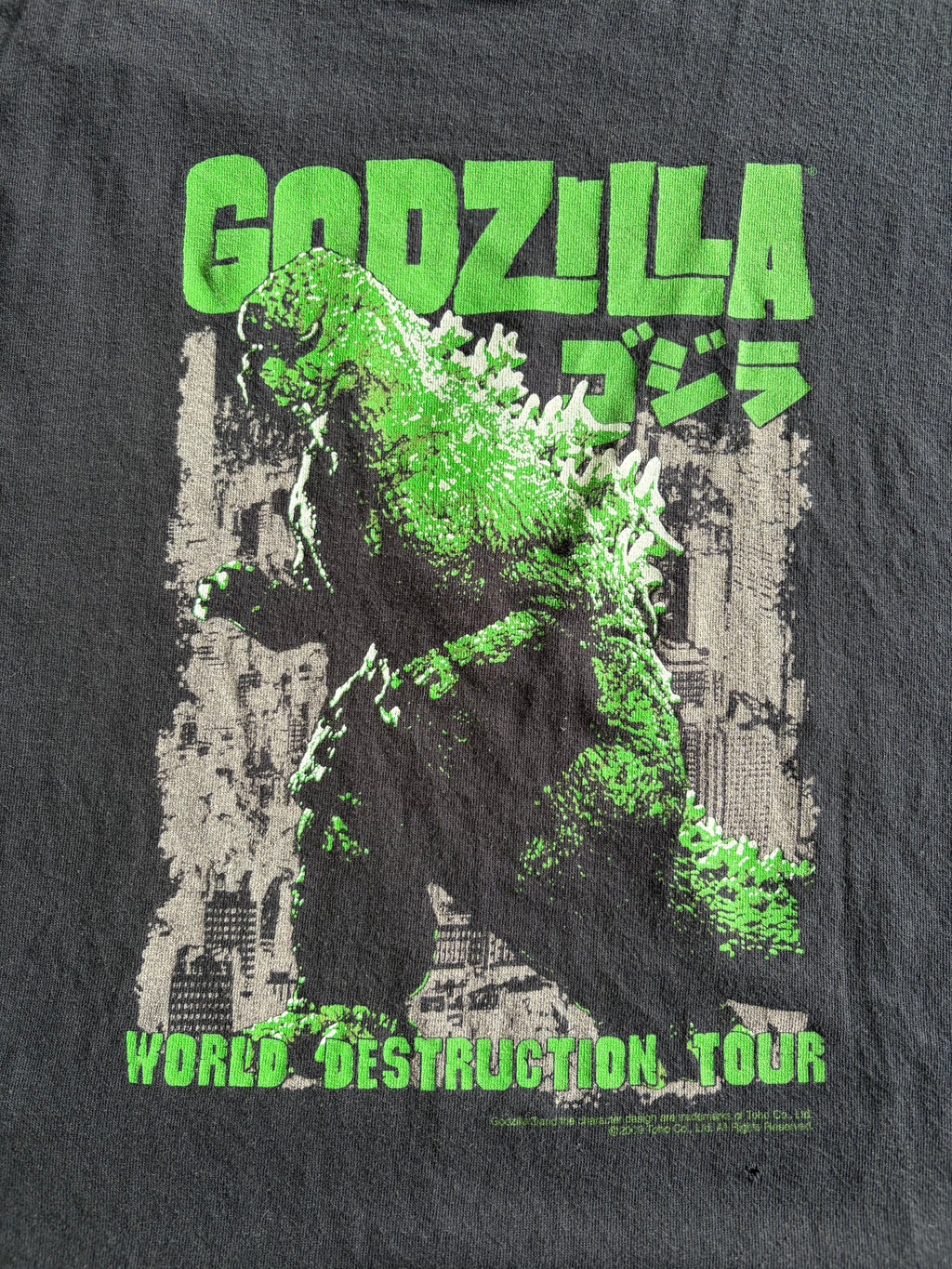 Vintage 2009 Godzilla World Destruction Tour Black Tee Shirt - 2XL