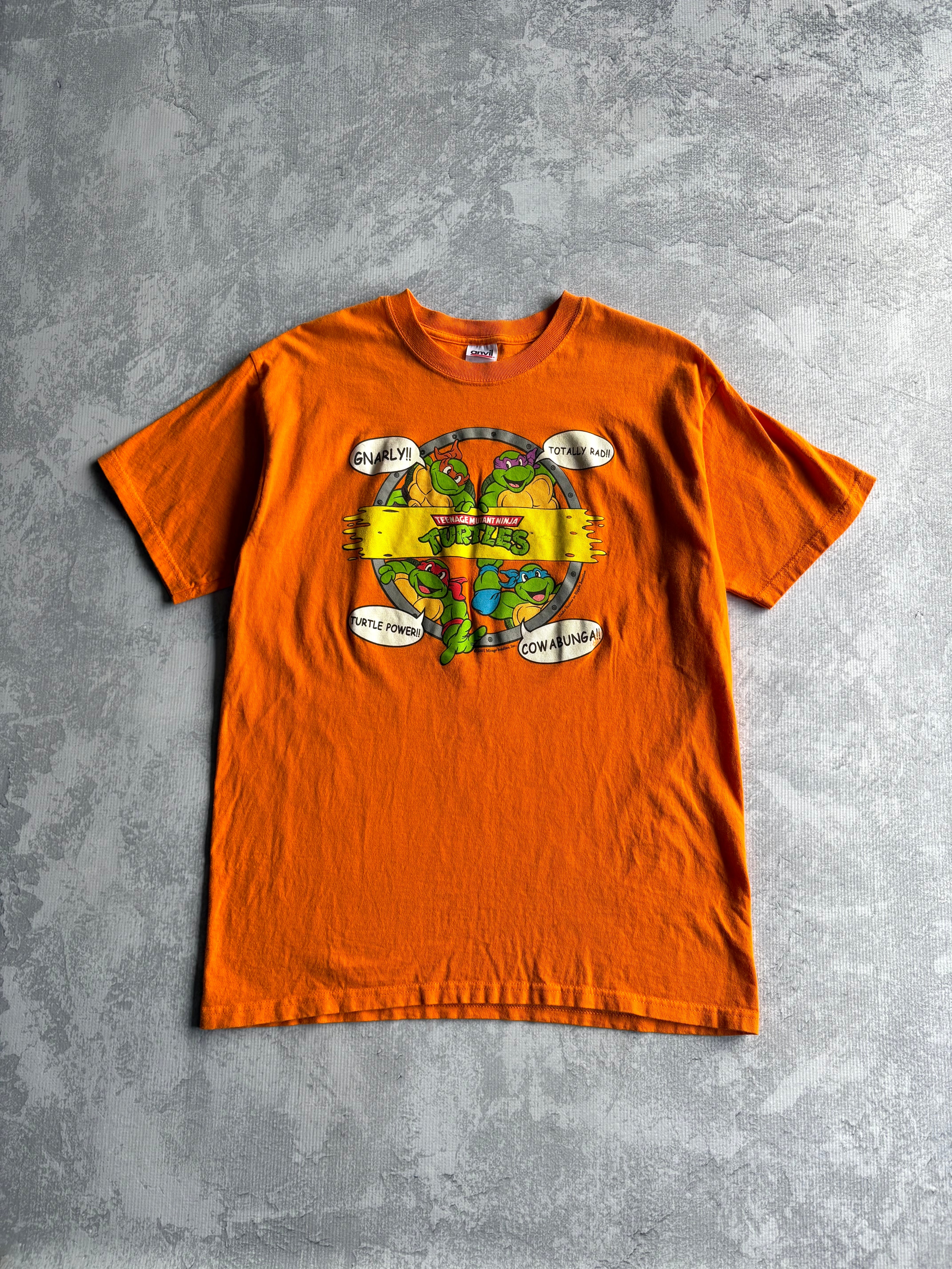 Vintage 2001 Teenage Mutant Ninja Turtles TMNT Orange Tee Shirt - L