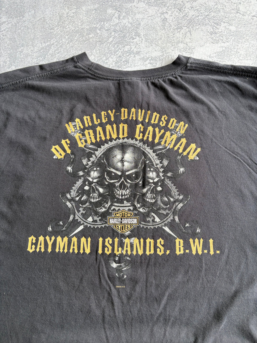 Vintage Harley Davidson Skull Black Longsleeve Tee Shirt - 3XL