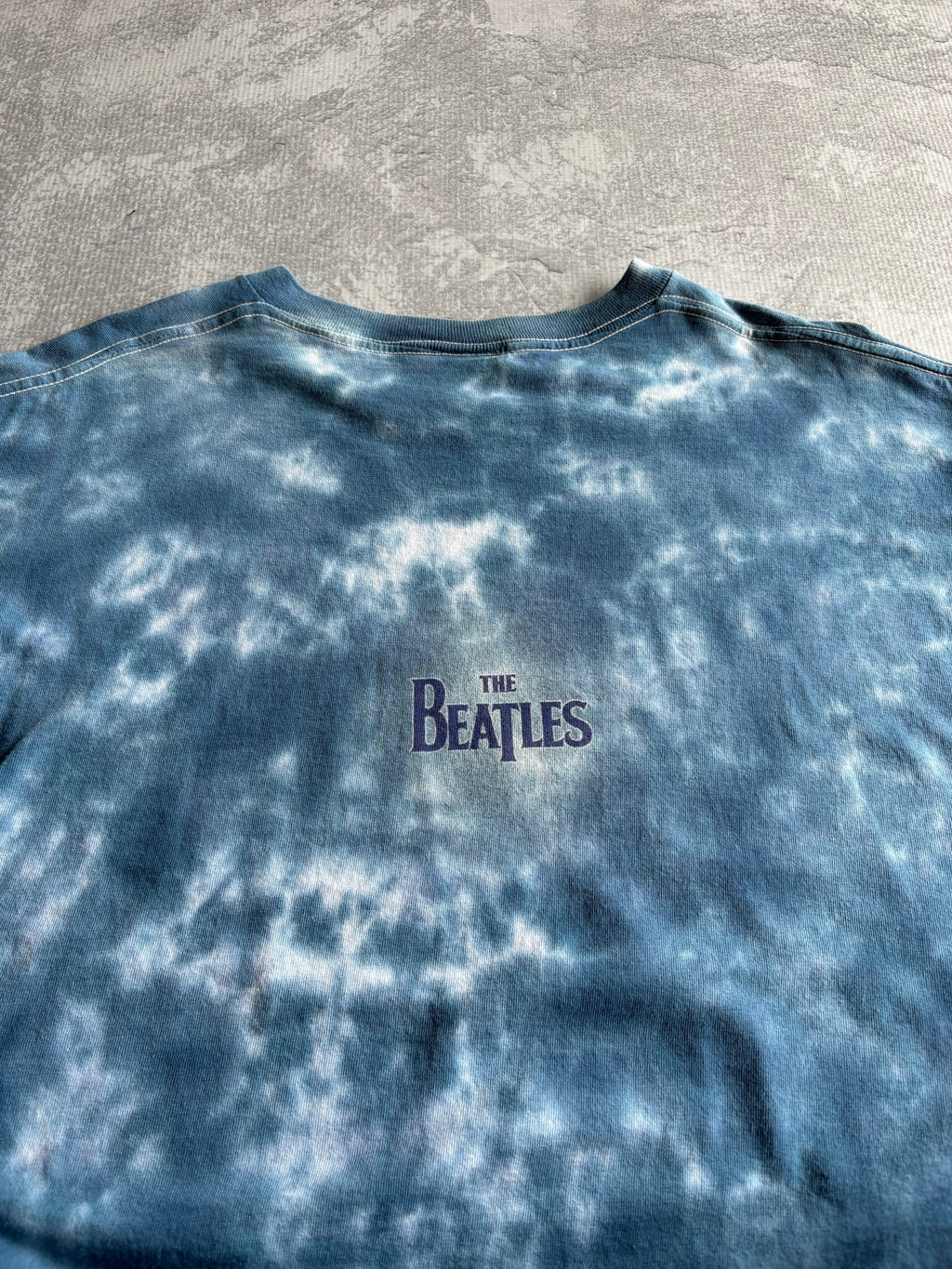Vintage 90s The Beatles Tie Dye Blue Tee Shirt - XL