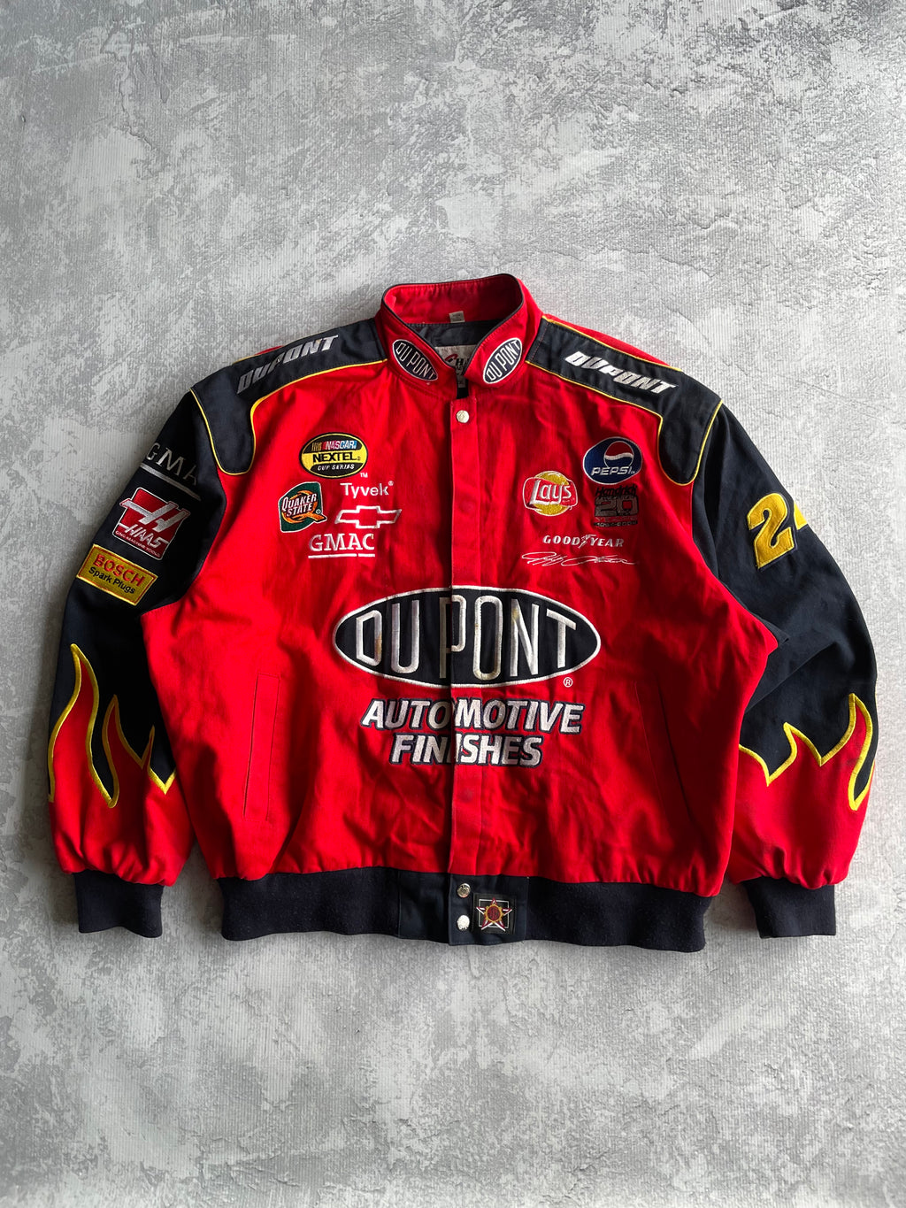 Vintage 90s Jeff Gordon NASCAR Dupont Flaming Racing Jacket - 2XL