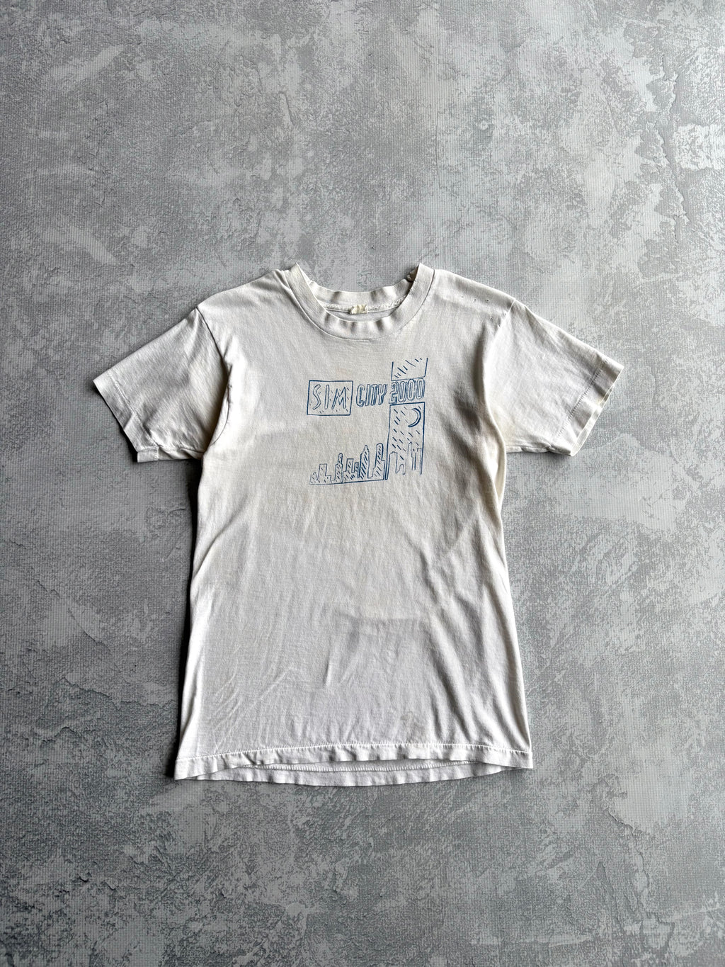 Vintage 1993 Sim City 2000 Gaming Single Stitch White Tee Shirt - S