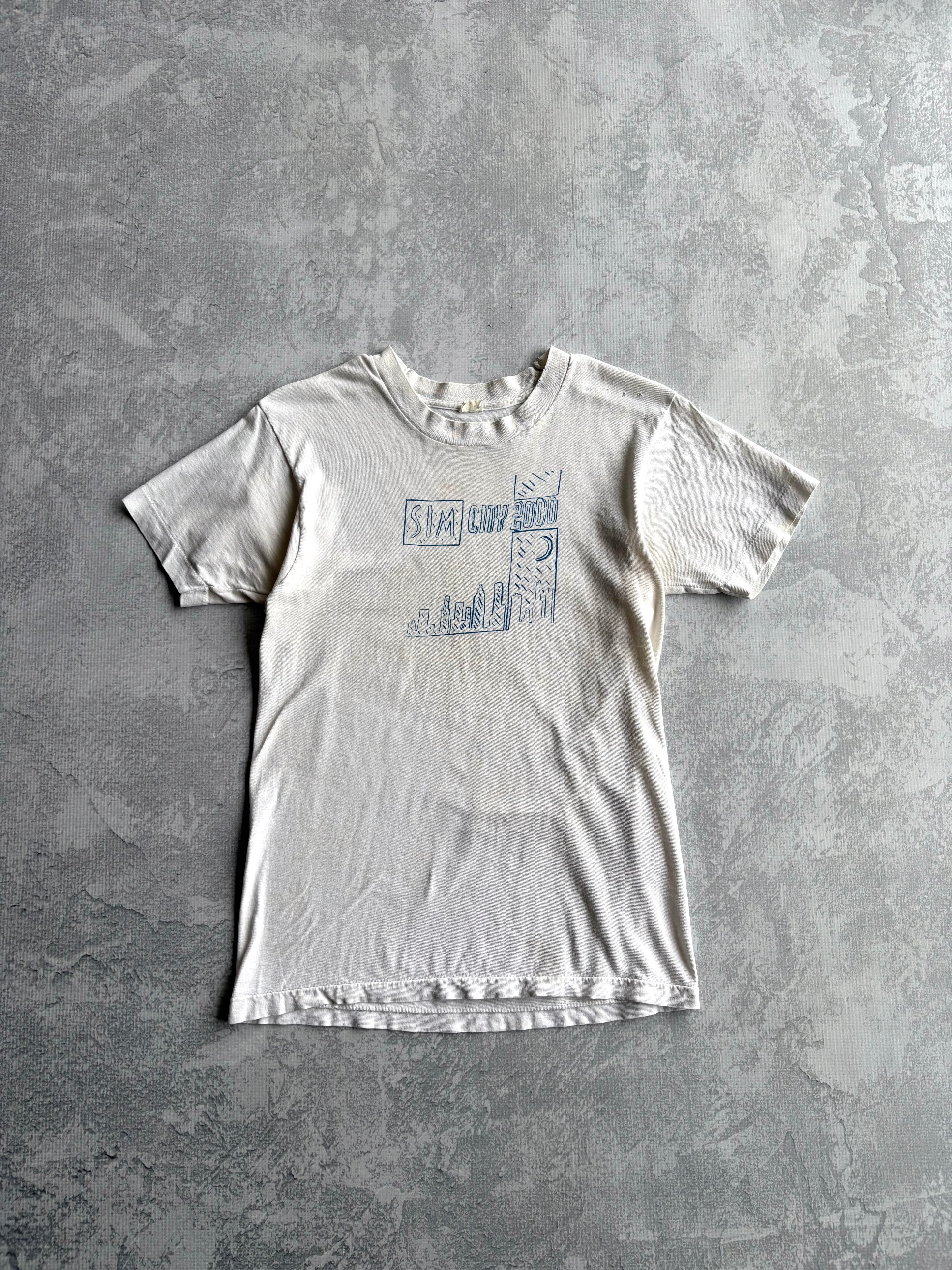 Vintage 1993 Sim City 2000 Gaming Single Stitch White Tee Shirt - S