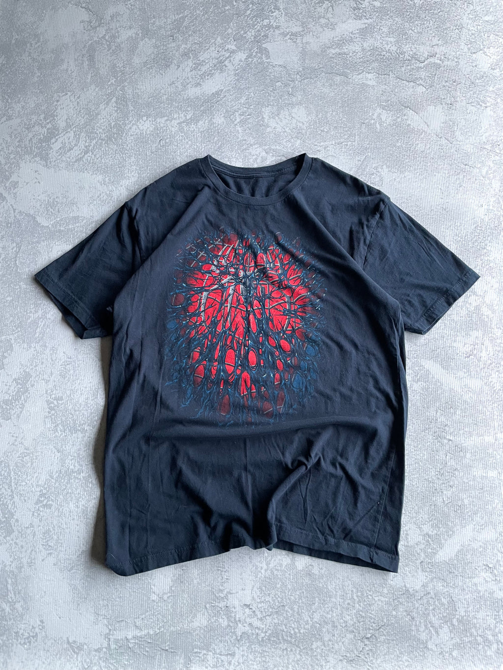 Y2k Spiderman Venom Navy Tee Shirt - XL