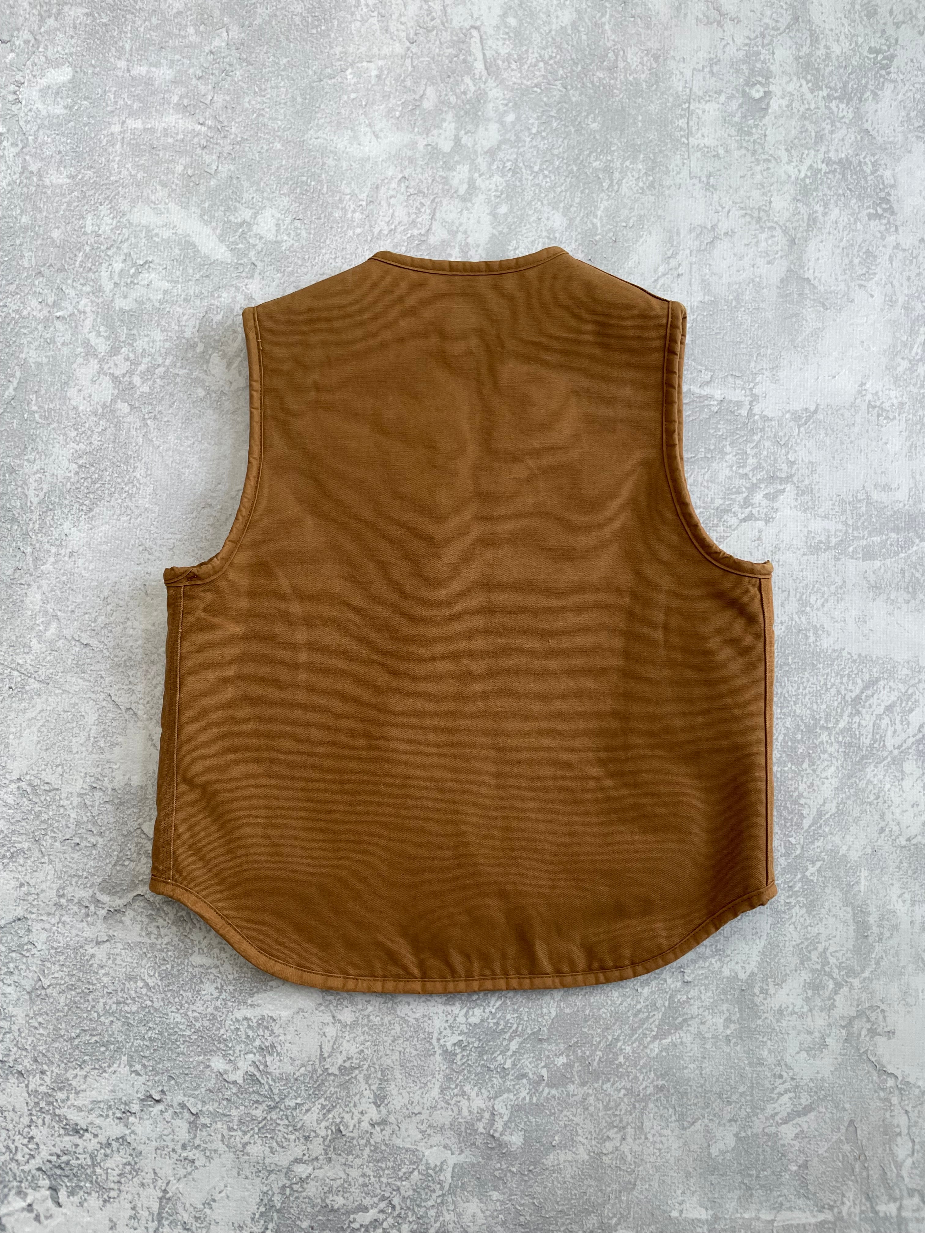 Vintage 80s Carhartt Beige Sherpa Lined Vest - L