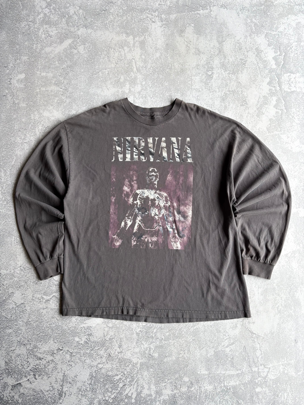 Vintage 2000s Nirvana Sliver Grey Long Sleeve Tee Shirt - 2XL
