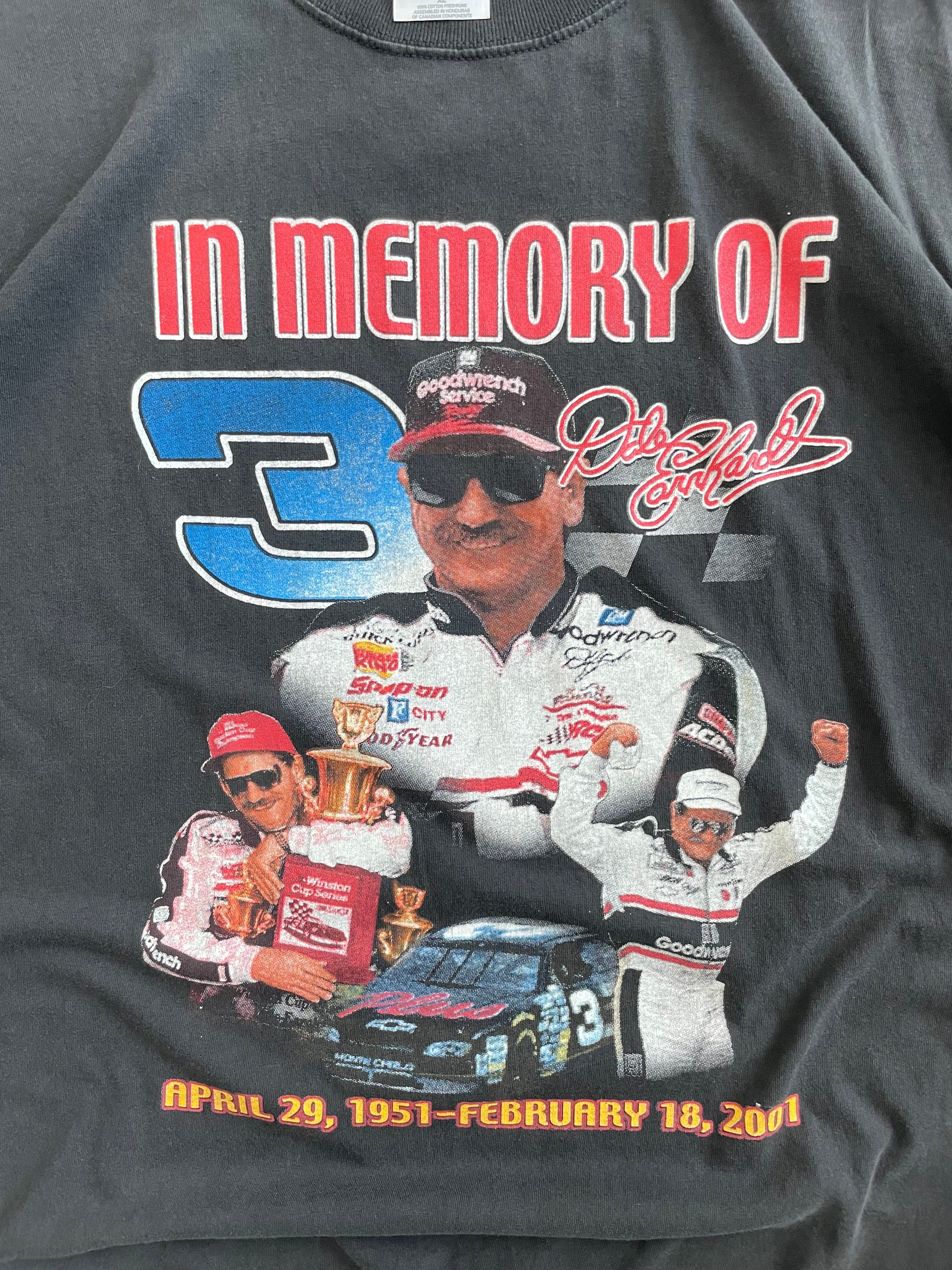 Vintage 2001 Dale Earnhardt NASCAR In Memory Of Tee Shirt - XL