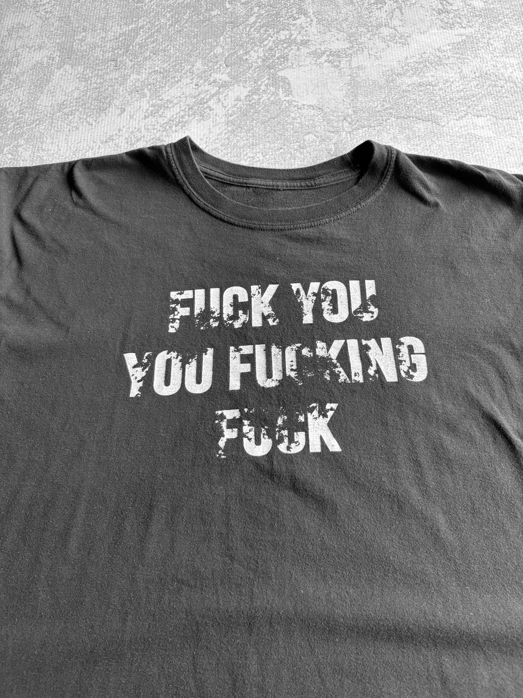 Y2K Fuck You You Fucking Fuck Black Tee Shirt - 2XL