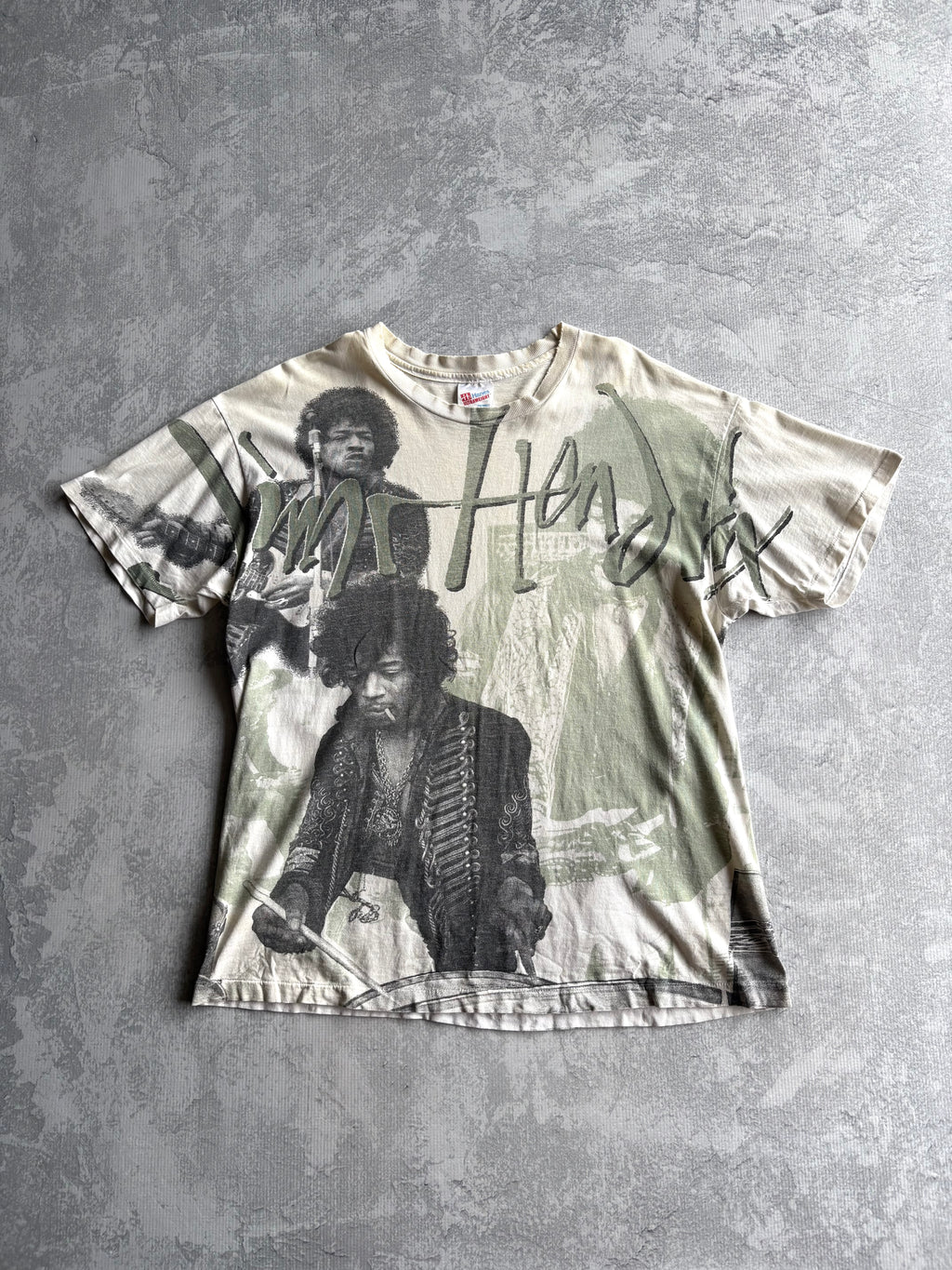 Vintage 1994 Jimmy Hendrix AOP White Tee Shirt - XL