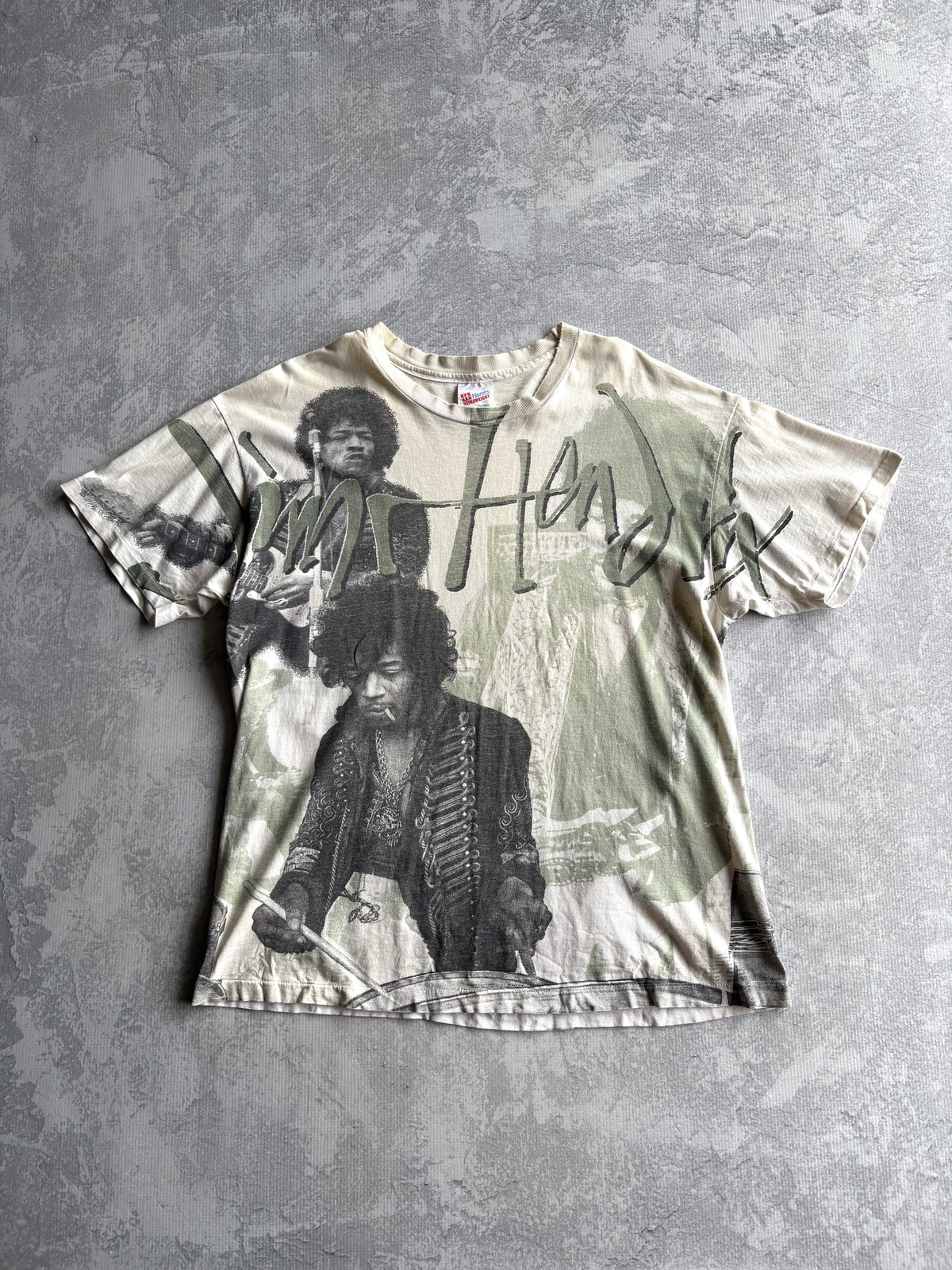 Vintage 1994 Jimmy Hendrix AOP White Tee Shirt - XL