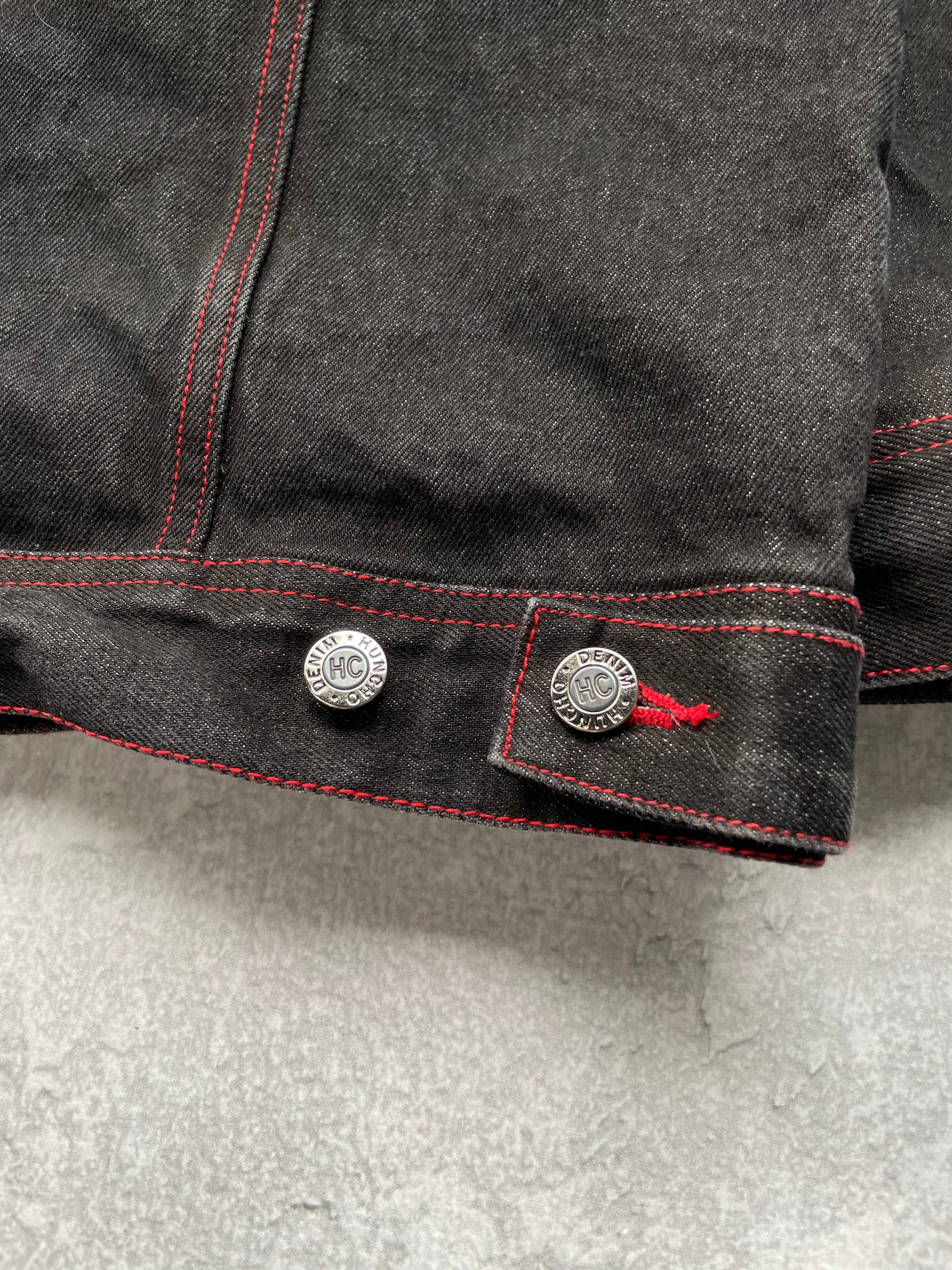 Vintage Huncho Hip Hop Embroidered Black Denim Jacket - 2XL