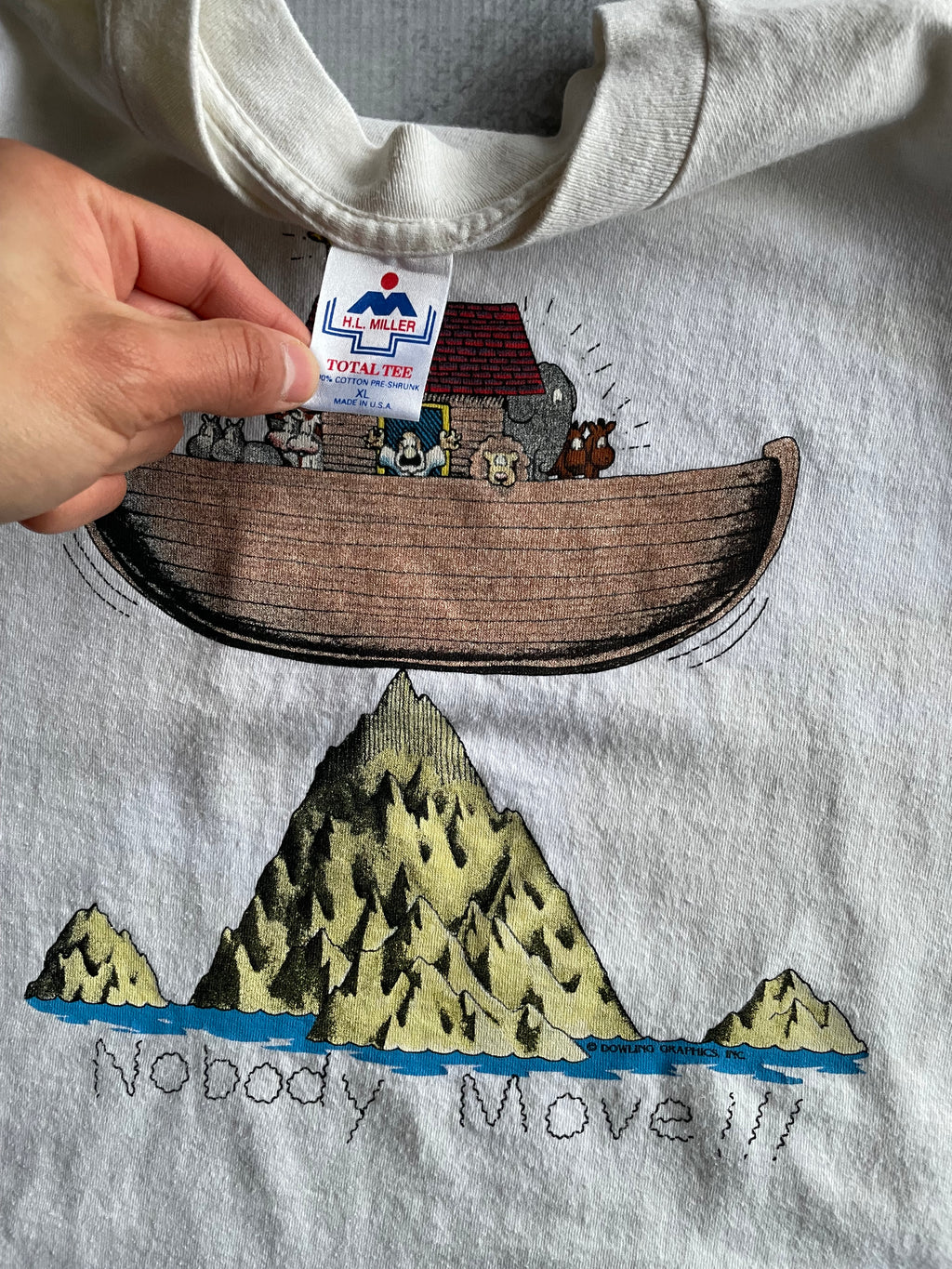 Vintage 90s Noah’s Ark Jesus Bible Funny Tee Shirt - XL