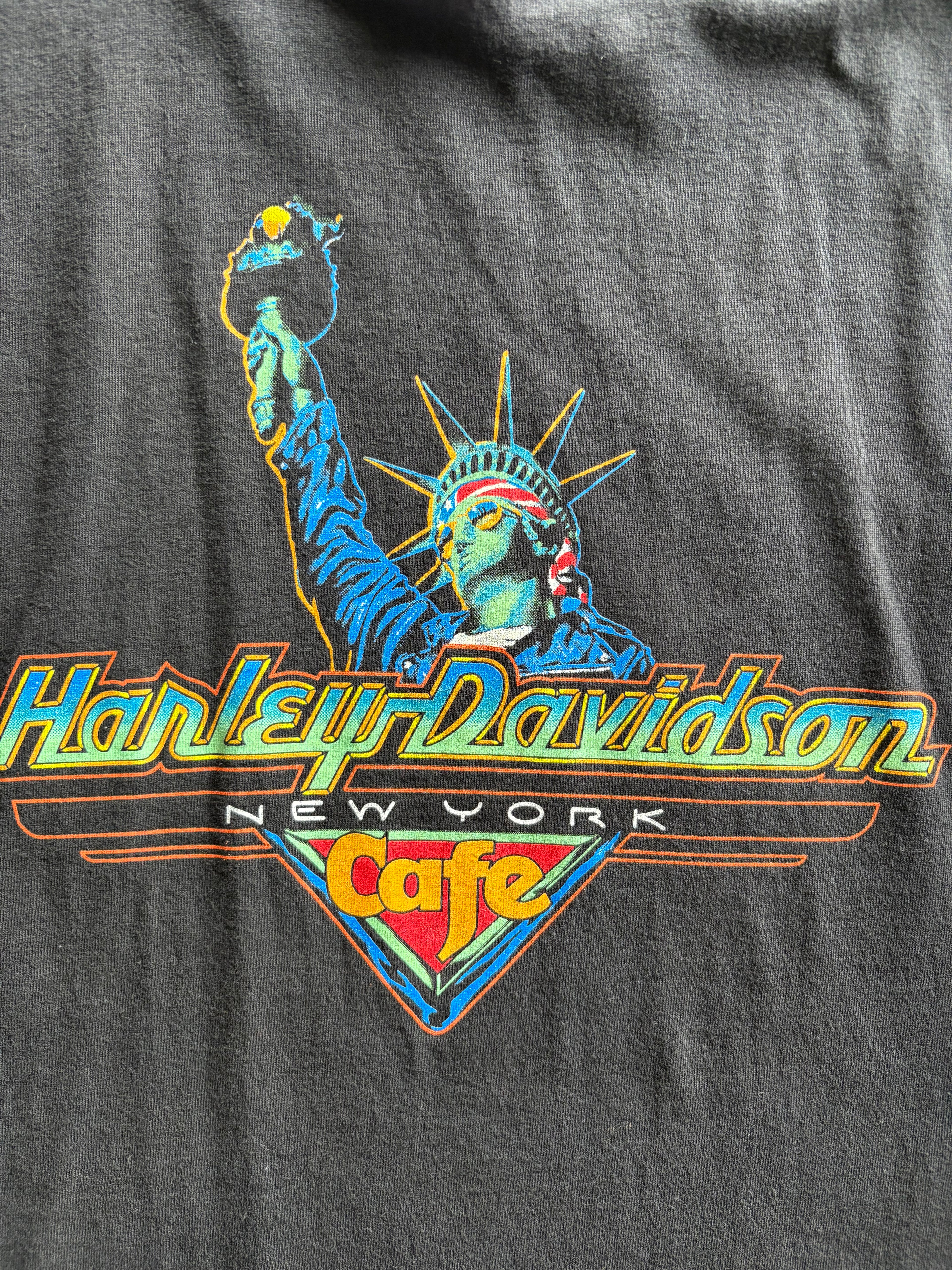 Vintage 90s Harley Davidson New York Black Tee Shirt - XL