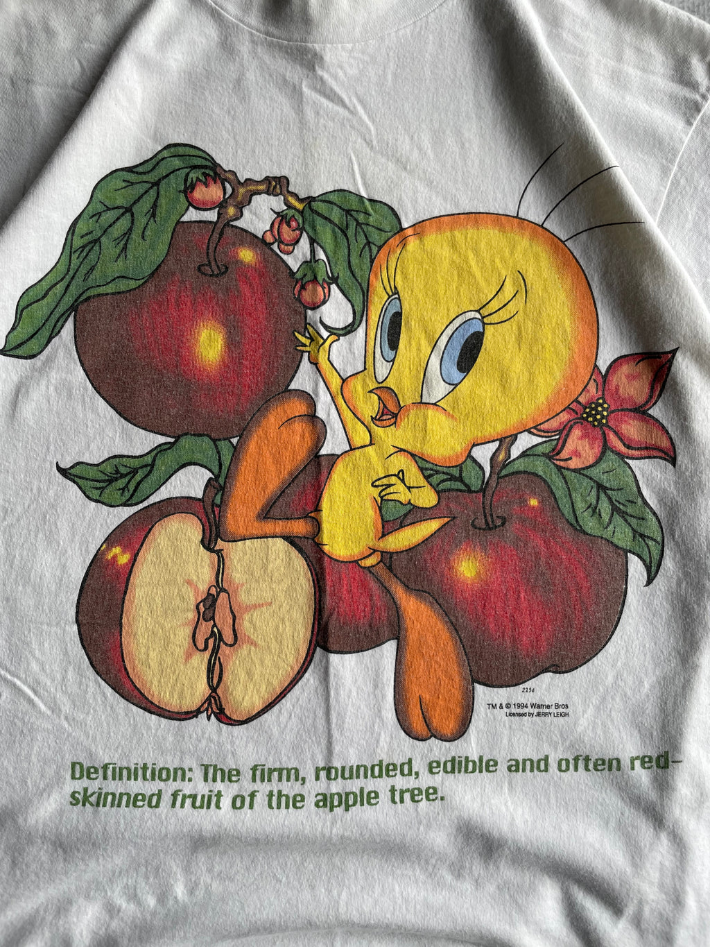 Vintage 1994 Tweety Looney Tunes Apples Jerry Leigh Tee Shirt - XL