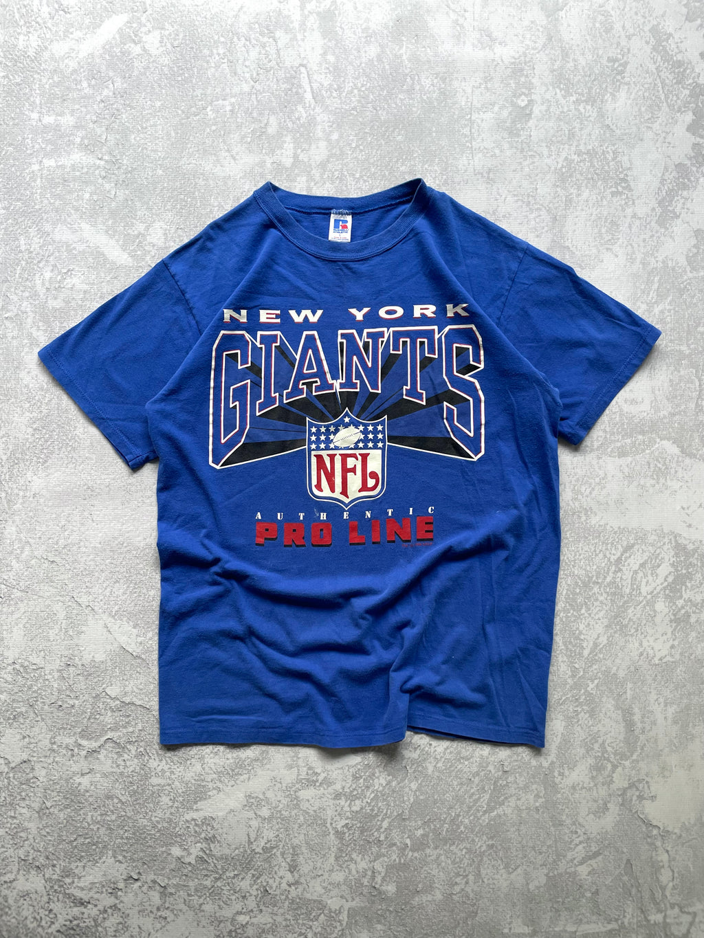 Vintage 1994 New York Giants Russell Athletic Spellout Tee Shirt - L