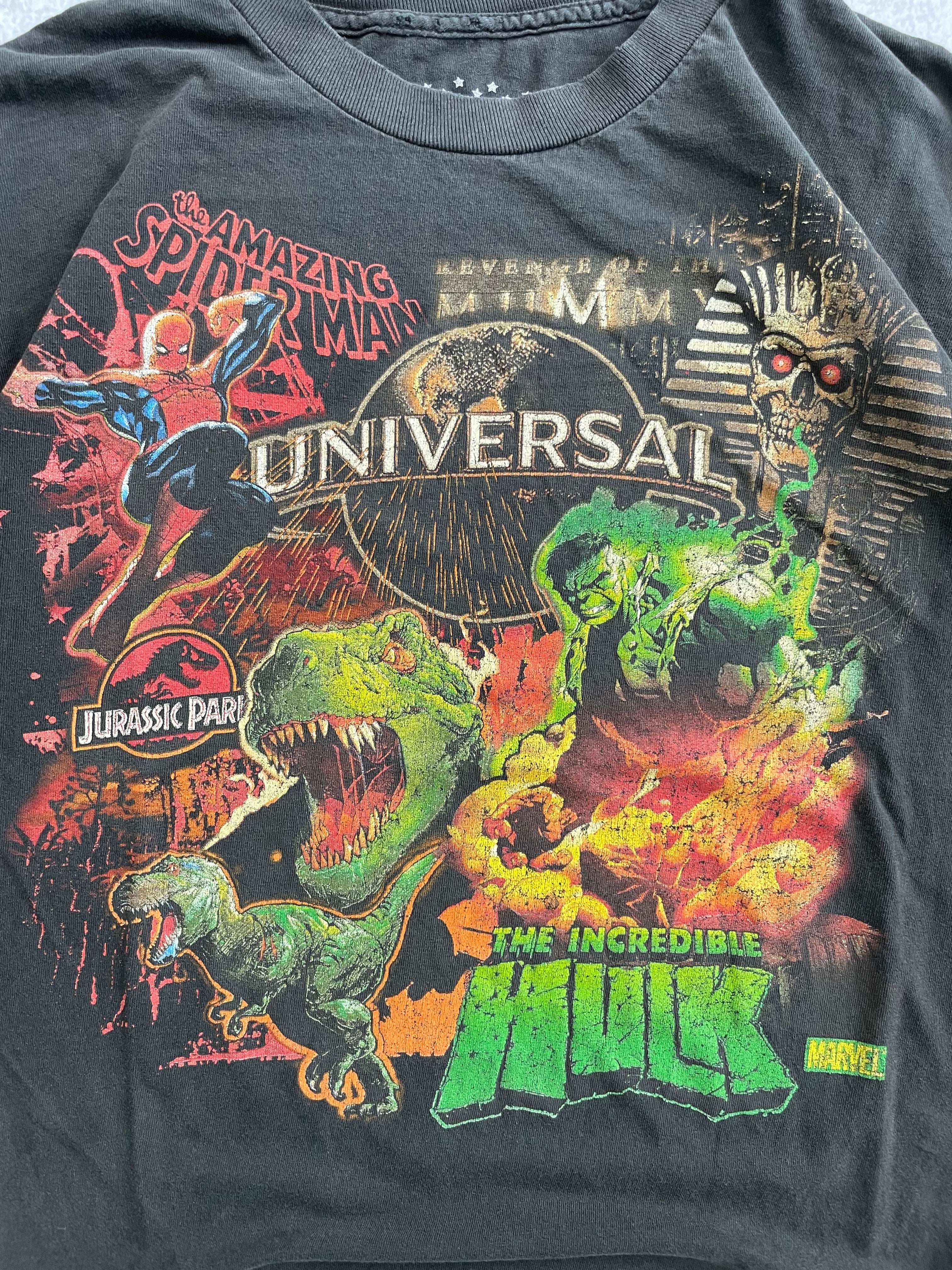 Vintage Universal Studios Spider Man Hulk Mummy Tee Shirt Large