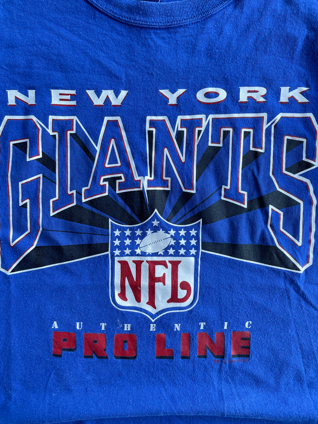 Vintage 1994 New York Giants Russell Athletic Spellout  Tee Shirt  - L
