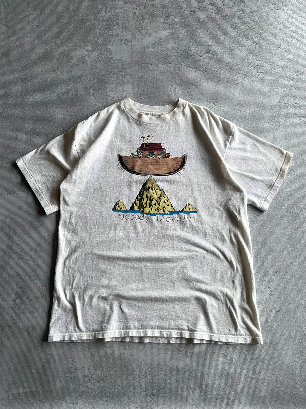 Vintage 90s Noah’s Ark Jesus Bible Funny Tee Shirt - XL