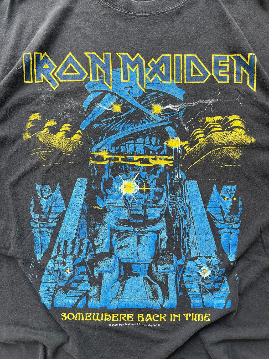2024 Iron Maiden Somewhere Back in Time Big Print Band Tee Shirt - XL