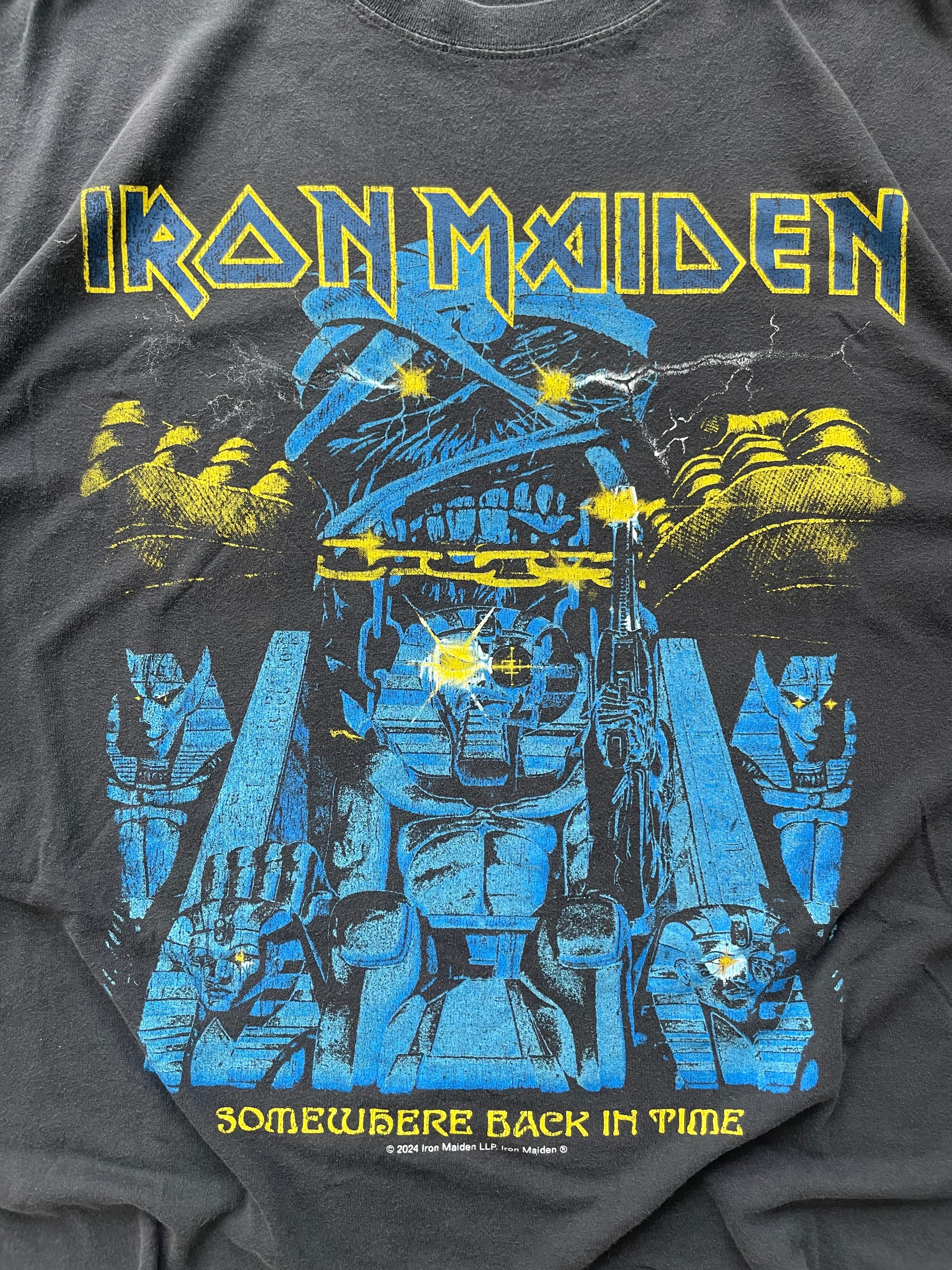 2024 Iron Maiden Somewhere Back in Time Big Print Band Tee Shirt - XL