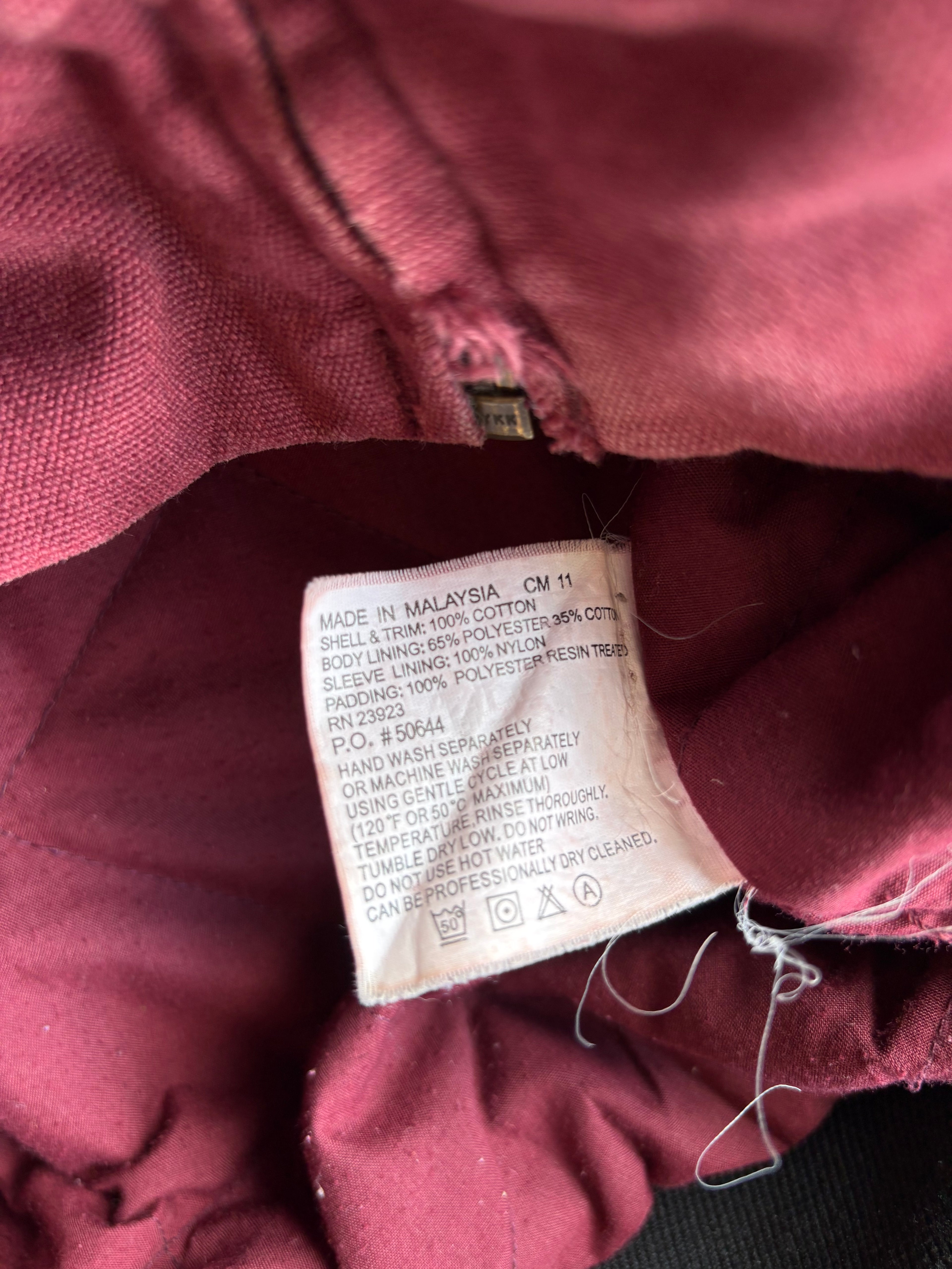 Vintage 2000s Aztec Style Burgundy Worker Canvas Jacket - 2XL