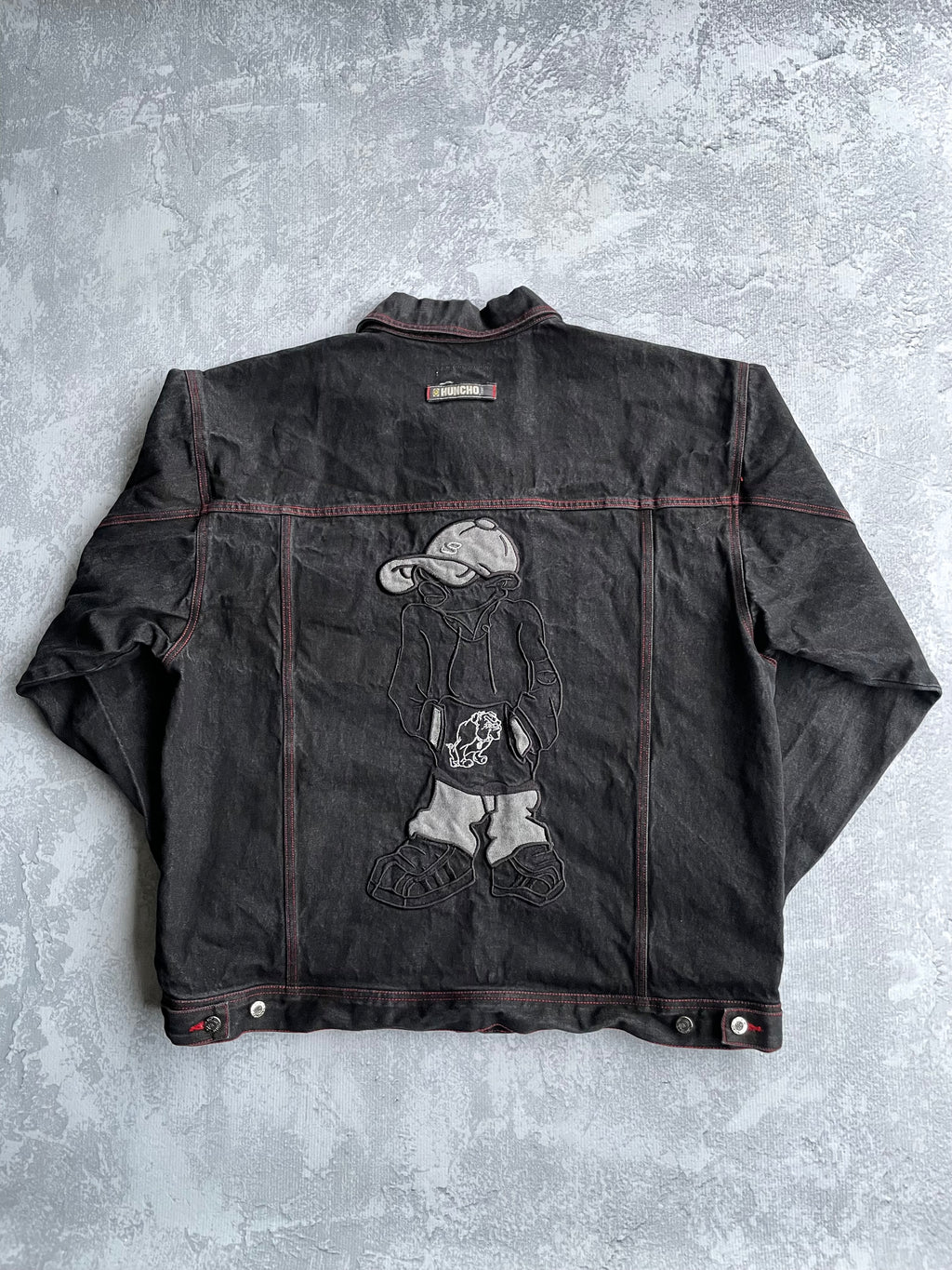 Vintage Huncho Hip Hop Embroidered Black Denim Jacket - 2XL