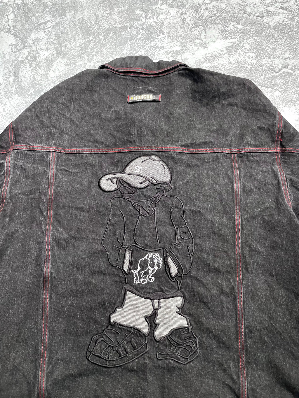 Vintage Huncho Hip Hop Embroidered Black Denim Jacket - 2XL