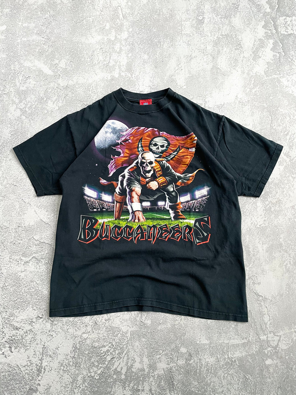 2000s Tampa Bay Buccaneers NFL Skull Liquid Blue Tee Shirt - XL