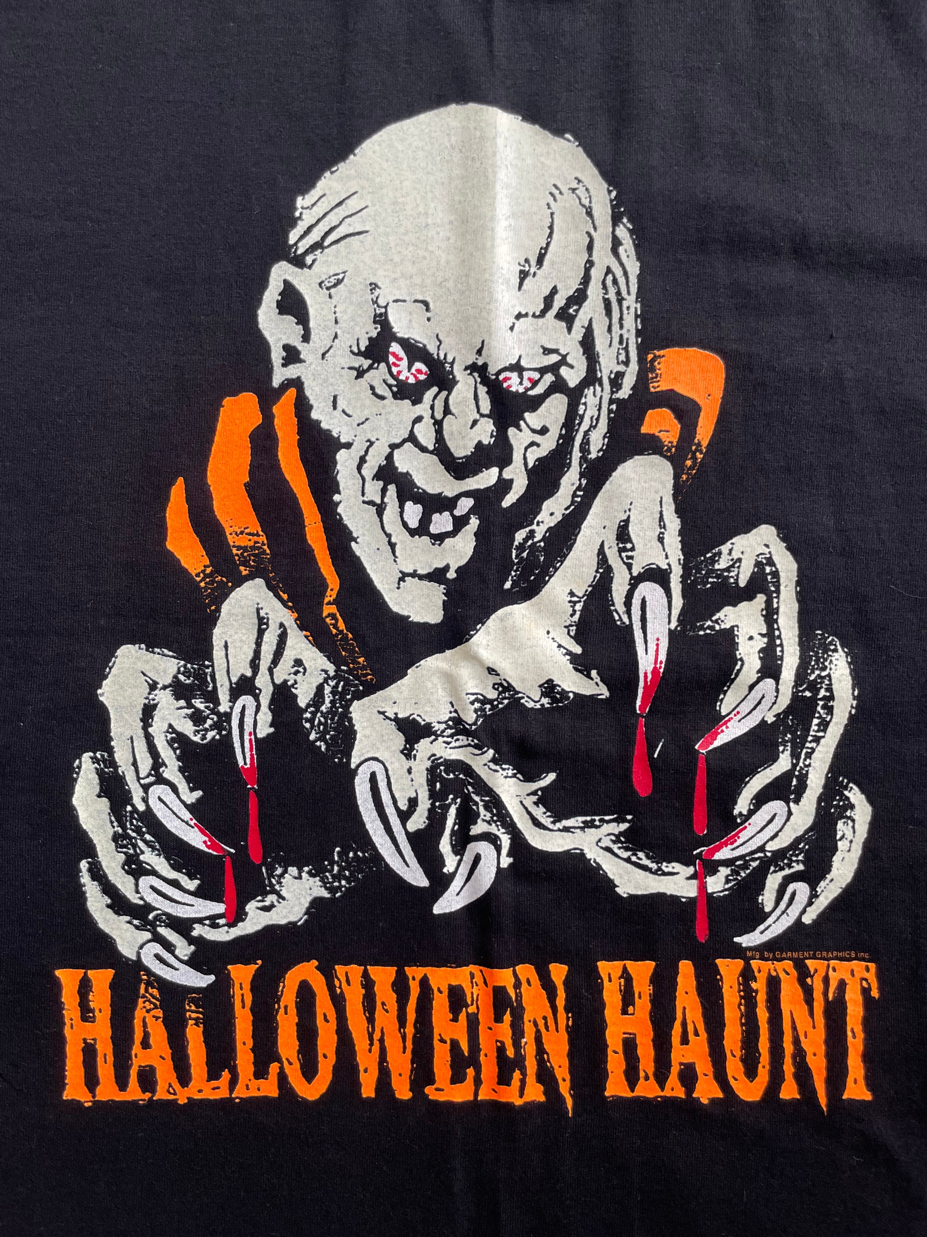 Vintage 90s Halloween Haunt Glow In The Dark Horror Tee Shirt - XL